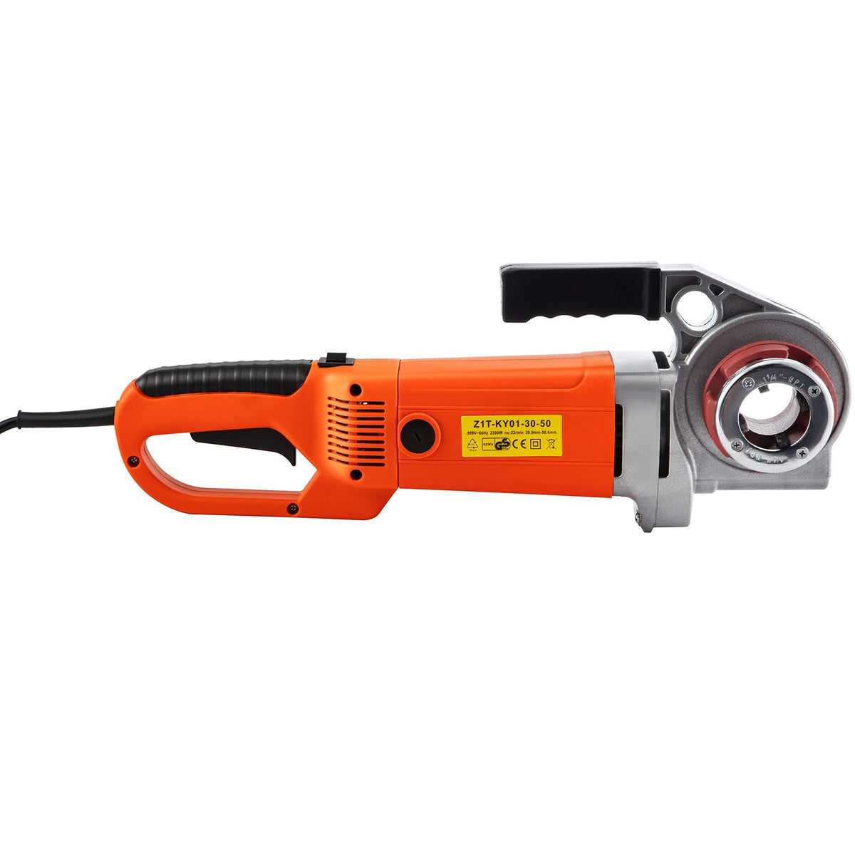 Electric Pipe Threader, 2300W Pipe Threading Machine with 4 Dies 1/2" - 1 1/4", 110V Hand-held Pipe Threader Machine with Copper Motor, Portable Electric Pipe Threading Kit with Carrying Case