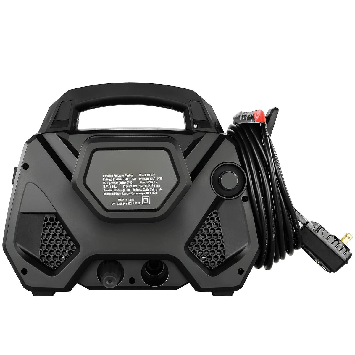Electric Pressure Washer, 2150-PSI 1.85-GPM, Foam Cannon High-Pressure with 5 Different Nozzle, 20ft Hose/35ft Cord Lightweight Washer, Portable Cleans Cars/Fences/Patios/Furniture/Floor/Window