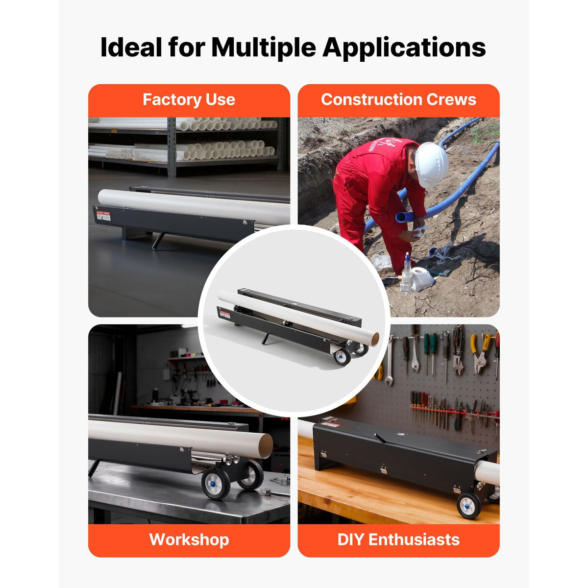 Electric PVC Conduit Heater, 1/2" to 4", 2200W Rapid and Even Heating, PVC Bender Heater Pipe Bending Tool with Carrying Handle, Easy to Use, for Construction Crews, DIY Enthusiasts, Workshop