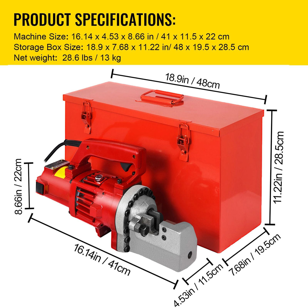 Electric Rebar Cutter, 1250W Portable Electric Hydraulic Rebar Cutter, Cutting up to 3/4 Inch #6 4-20mm Rebar within 4 Seconds,110V,with Easy to Carry Stainless Box