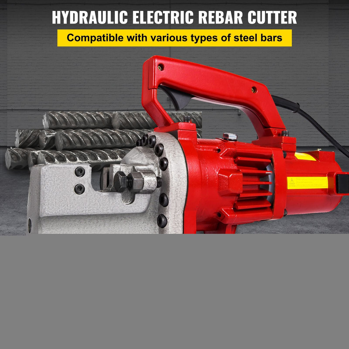 Electric Rebar Cutter, 1250W Portable Electric Hydraulic Rebar Cutter, Cutting up to 3/4 Inch #6 4-20mm Rebar within 4 Seconds,110V,with Easy to Carry Stainless Box