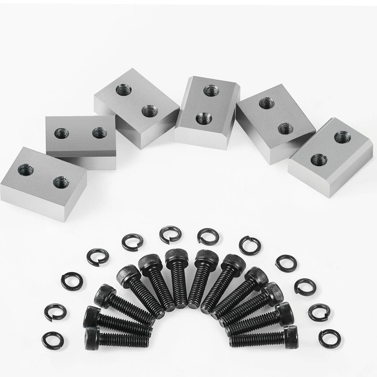 Electric Rebar Cutter Blade, 6 PCS 16mm(5/8 Inch) Cutting Diameter, HRC58-60 Hard Hydraulic Rebar Blade Replacement Jaw Blades with 12 Hexagon Screw and 12 Spring Washer, for Model RC-16