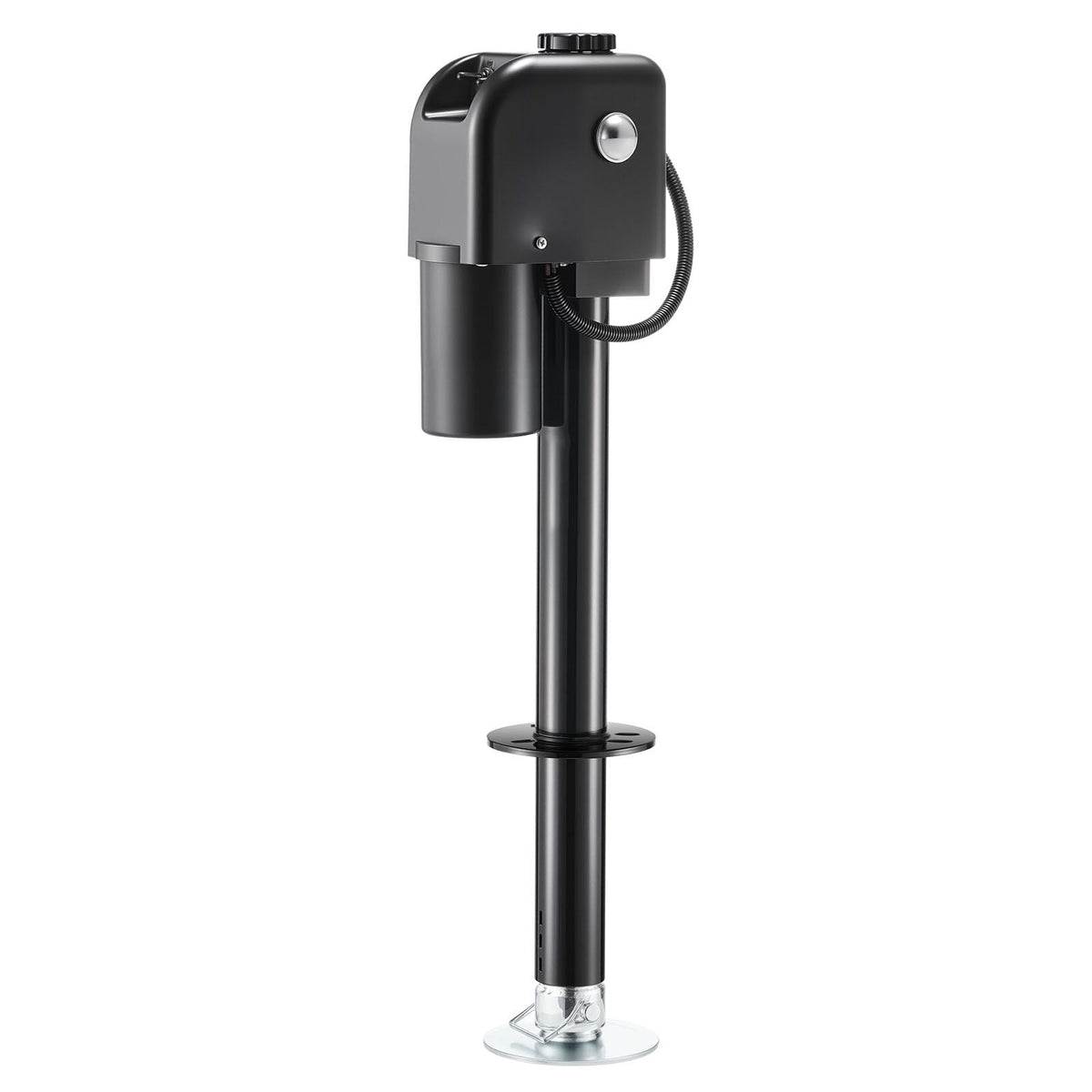 Electric Trailer Jack, 7500 lbs Capacity, Electric Power Tongue Jack with Waterproof Protective Cover & LED Light for Travel Trailer, Camper, RV, 9.84-27.84 in Lift, 12V DC with Wiring, Black