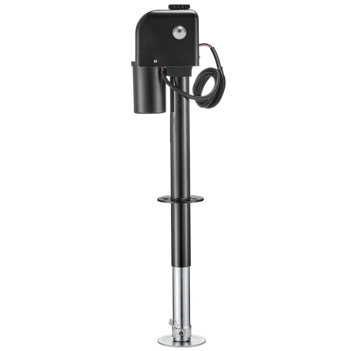 Electric Trailer Jack, 7500 lbs Capacity, Electric Power Tongue Jack with Waterproof Protective Cover & LED Light for Travel Trailer, Camper, RV, 9.84-27.84 in Lift, 12V DC with Wiring, Black