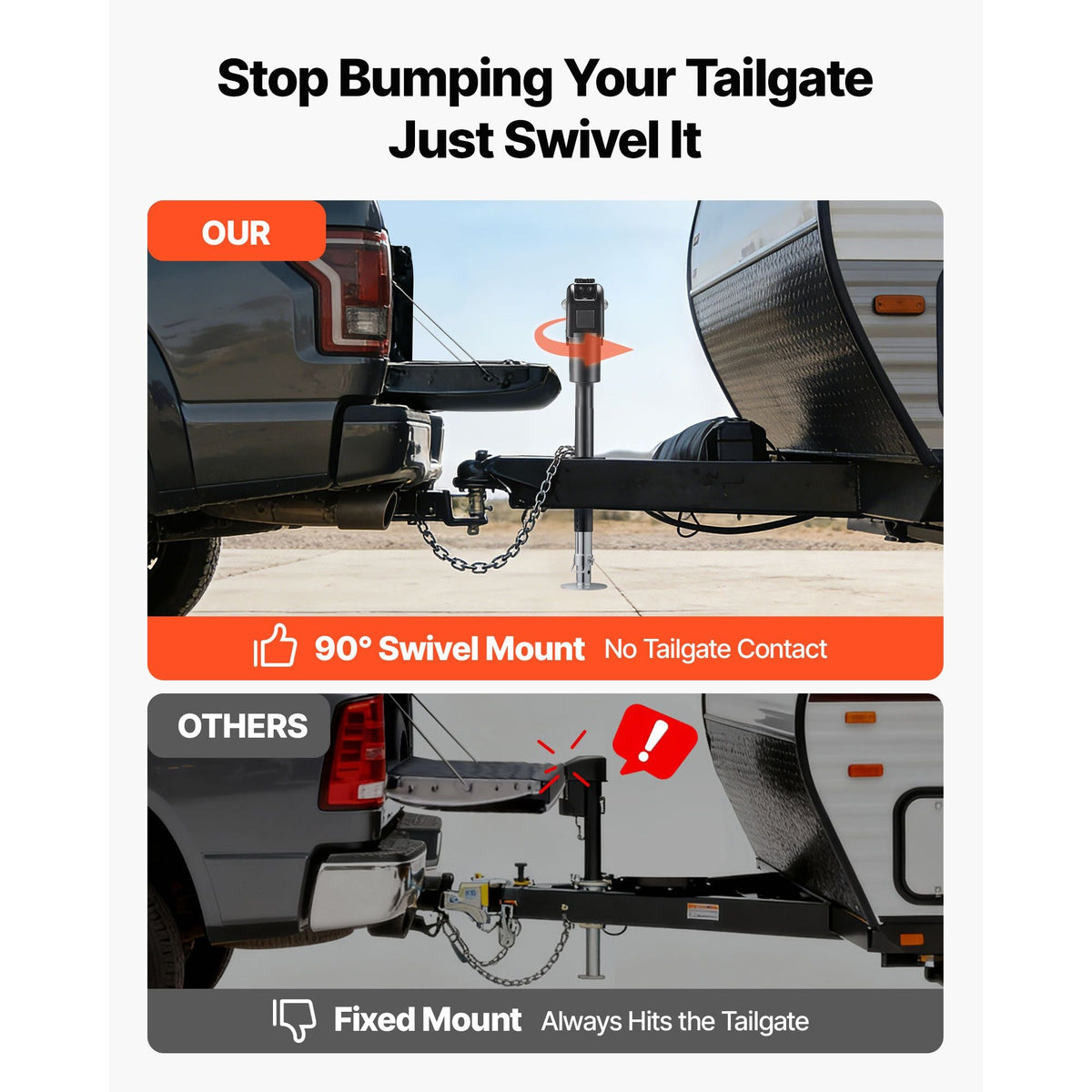 Electric Trailer Jack, 7500 lbs Capacity, Electric Power Tongue Jack with Waterproof Protective Cover & LED Light for Travel Trailer, Camper, RV, 9.84-27.84 in Lift, 12V DC with Wiring, Black