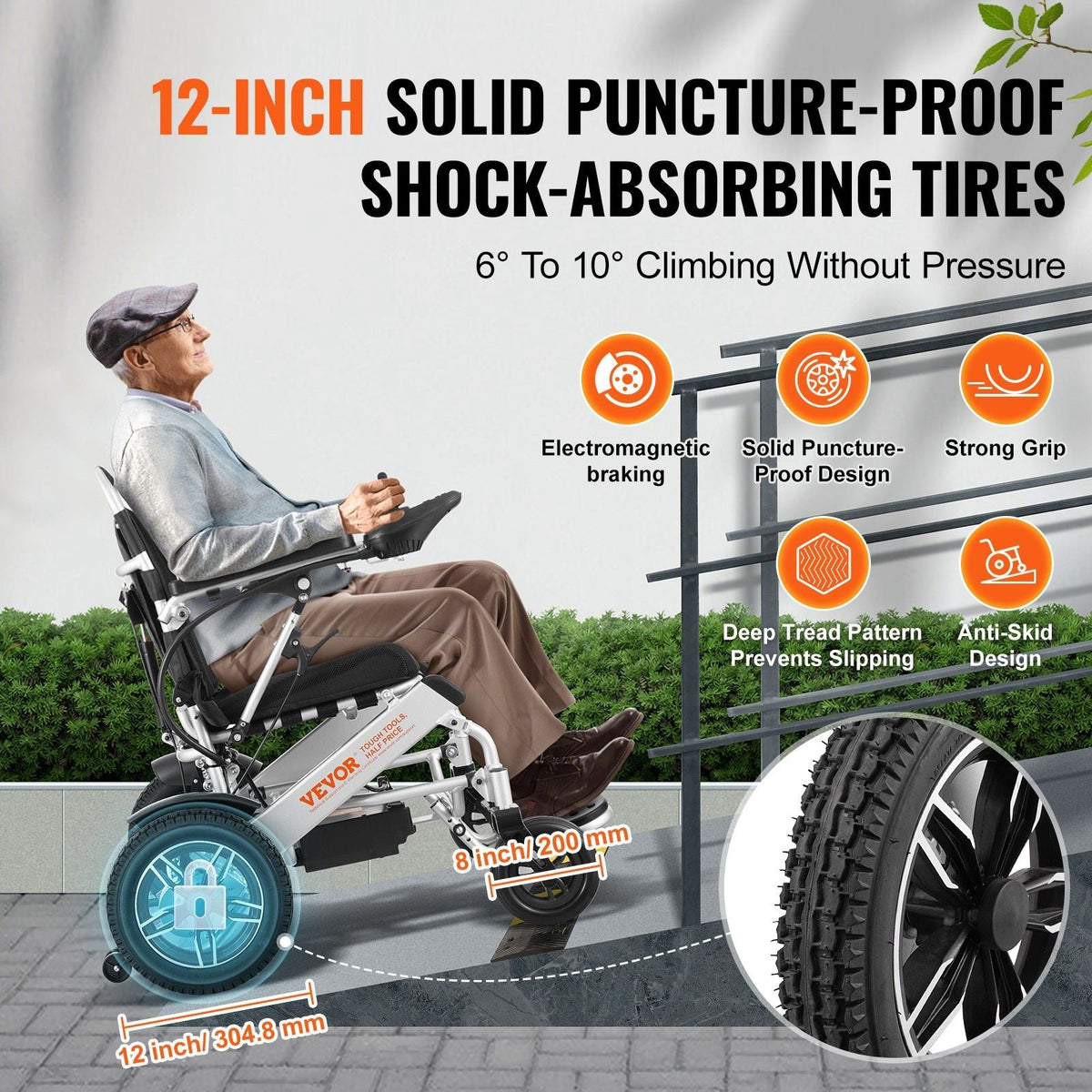 Electric Wheelchair for Adults Seniors, 300 lbs Weight Capacity, 17.7 in Width Lightweight Foldable Motorized Power Wheelchairs, Long Range All Terrain Aluminum Alloy Chair, Adjustable Backrest