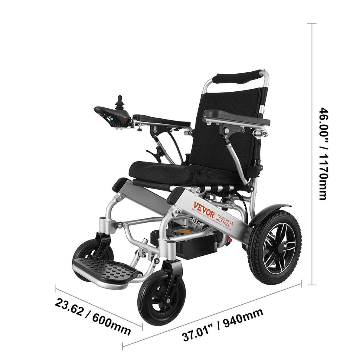Electric Wheelchair for Adults Seniors, 300 lbs Weight Capacity, 17.7 in Width Lightweight Foldable Motorized Power Wheelchairs, Long Range All Terrain Aluminum Alloy Chair, Adjustable Backrest
