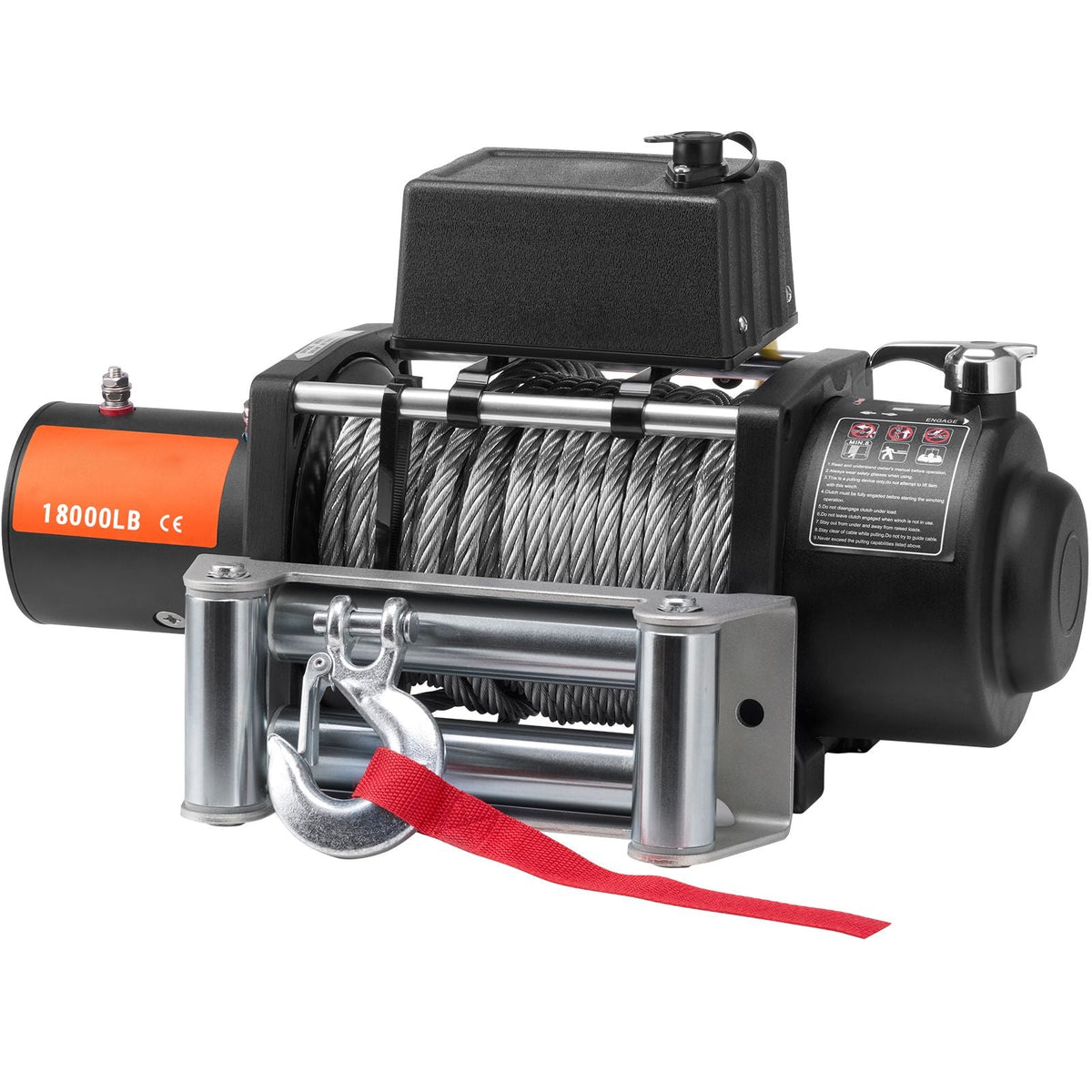 Electric Winch, 18,000 lb, 12V DC Truck Winch with Φ7/16 in x 85 ft Steel Cable Roller Fairlead Wireless & Wired Remote Control, IP55 Waterproof for Towing Off-Road SUV Jeep Truck Trailer Boat