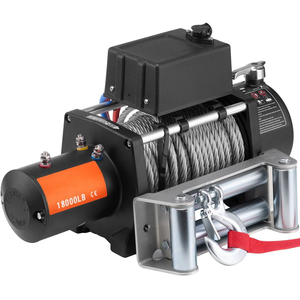Electric Winch, 18,000 lb, 12V DC Truck Winch with Φ7/16 in x 85 ft Steel Cable Roller Fairlead Wireless & Wired Remote Control, IP55 Waterproof for Towing Off-Road SUV Jeep Truck Trailer Boat