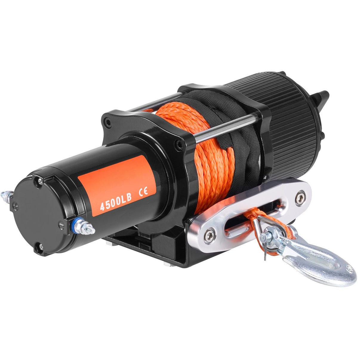 Electric Winch, 4500 lb Line Pull Capacity, 12V DC ATV/UTV Winch with Φ1/4 in x 39 ft 12 Strands Synthetic Rope Aluminum Fairlead Wireless & Wired Remote Control, IP55 Waterproof for UTV ATV