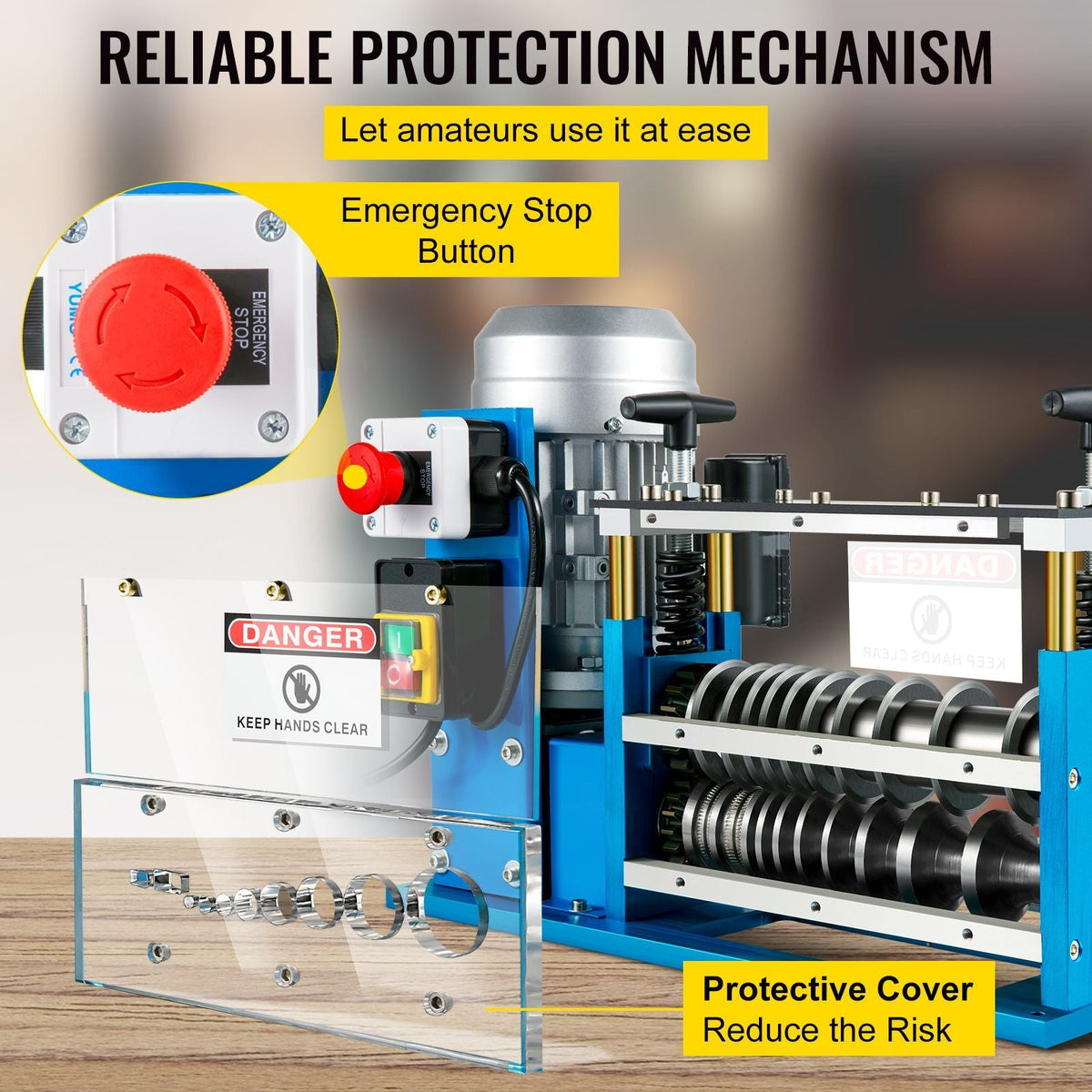 Electric Wire Stripping Machine, 370W 0.06 inch -1.5 inch Automatic Motorized Cable Stripper with 75 ft/min Speed, 11 Channels 10 Blades Strip Machinery, Scrap Handling Tool for Recycling Copper