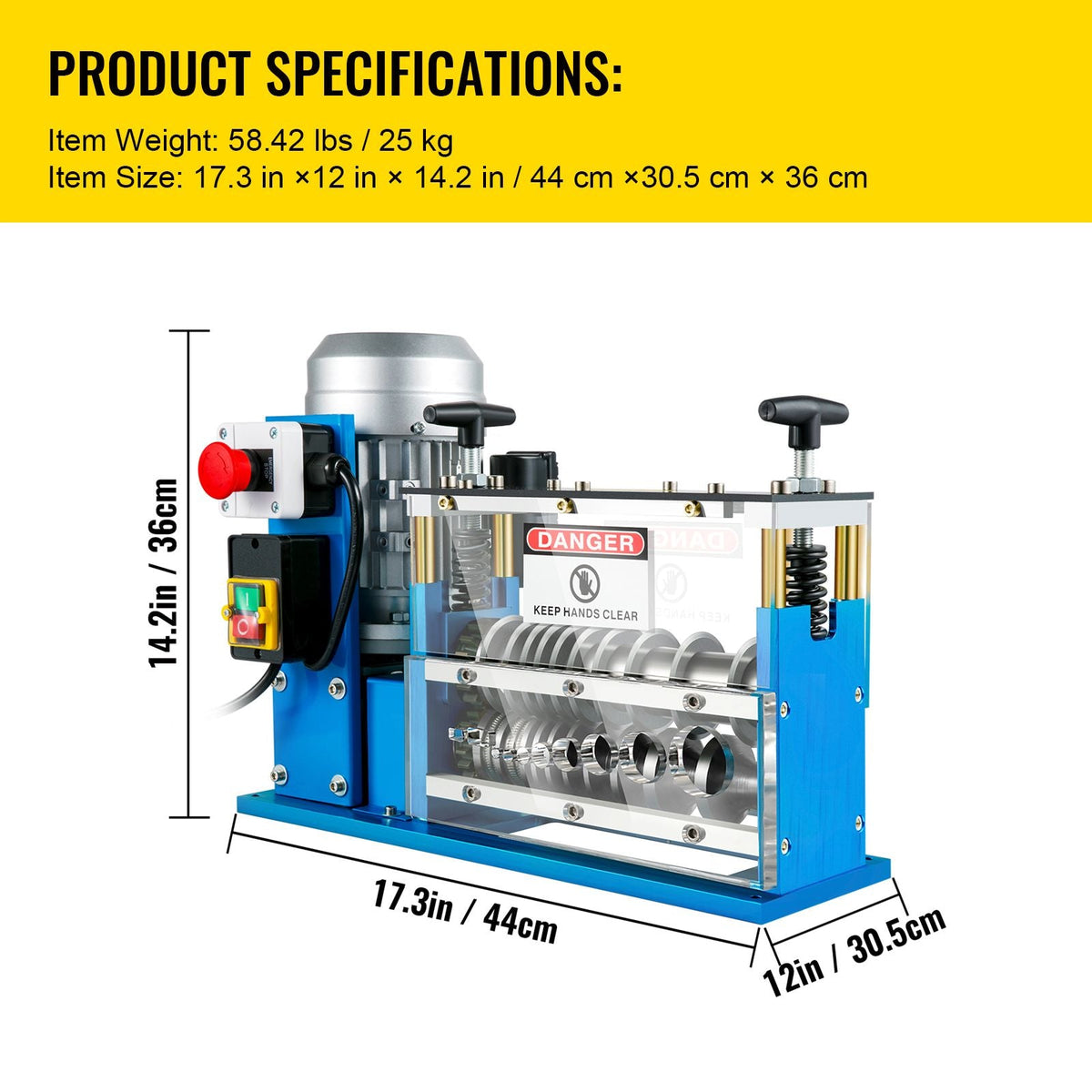 Electric Wire Stripping Machine, 370W 0.06 inch -1.5 inch Automatic Motorized Cable Stripper with 75 ft/min Speed, 11 Channels 10 Blades Strip Machinery, Scrap Handling Tool for Recycling Copper
