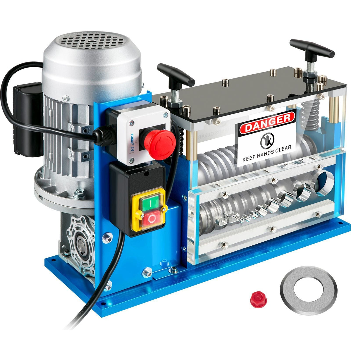 Electric Wire Stripping Machine, 370W 0.06 inch -1.5 inch Automatic Motorized Cable Stripper with 75 ft/min Speed, 11 Channels 10 Blades Strip Machinery, Scrap Handling Tool for Recycling Copper