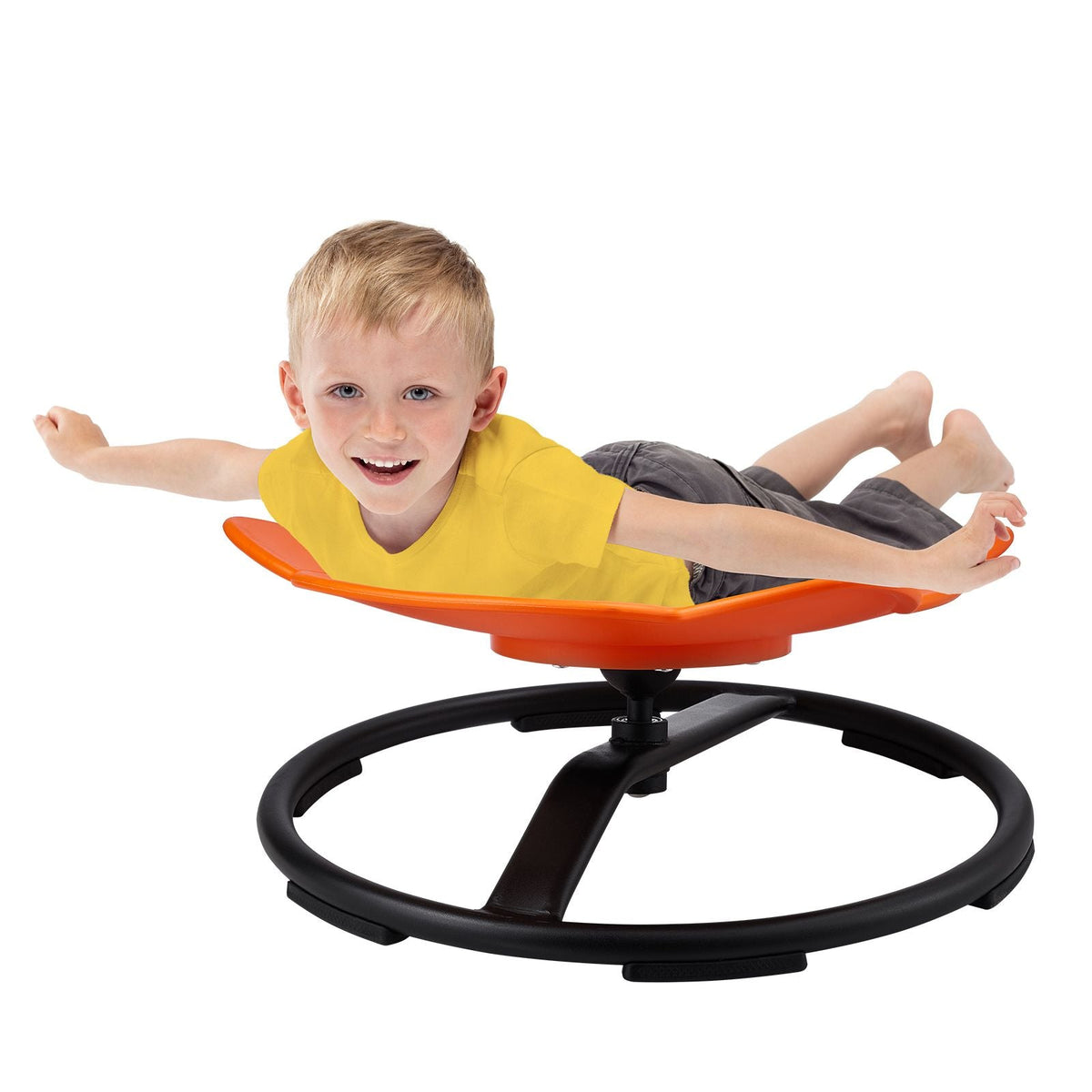Elephant Kids Swivel Chair, 220 LBS Capacity, 360° Spinning Chair, Autistic Kids Sensory Toy Chair with Non-Slip Metal Base, Toddler Sit and Spin Chair for Coordination Balance Focus Orange