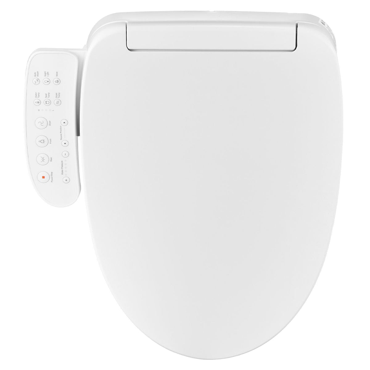 Elongated Bidet Toilet Seat Electric Smart Heated Seat Side Arm Control