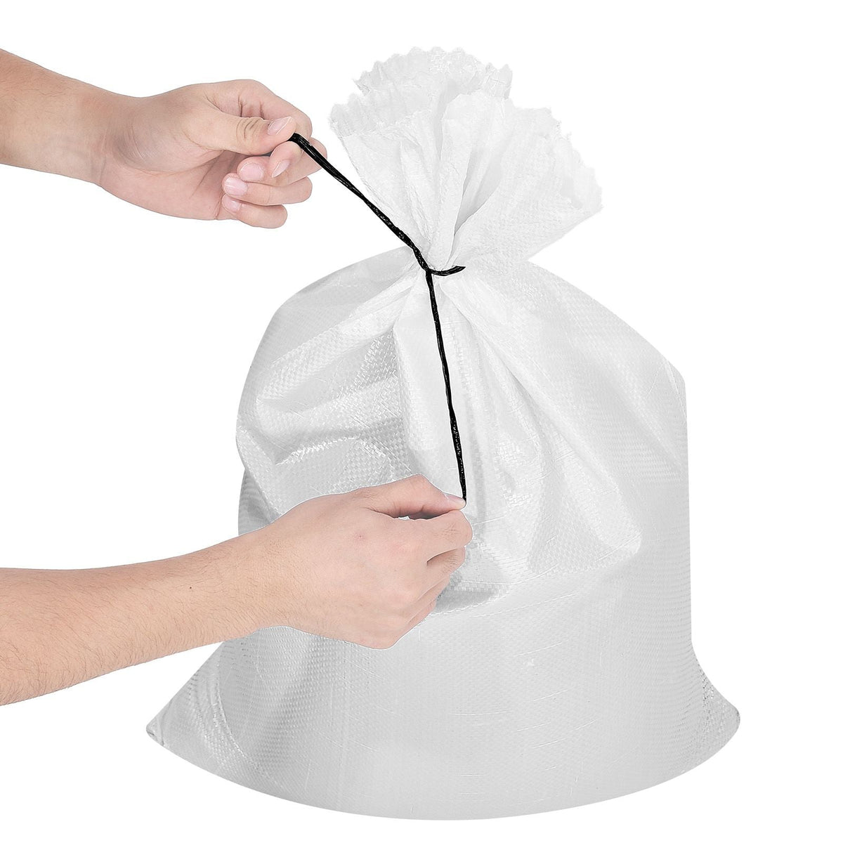 Empty Sandbags, 200 Packs 16 x 26 in, Heavy Duty Sand Bags Sacks with Ties, 50lb Capacity Woven Polypropylene Sandbags, Tear-Resistant & UV-Resistant Sand Bags for Flood Protection Barrier