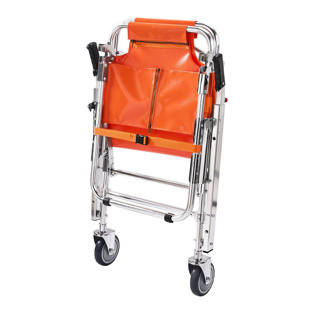 EMS Stair Chair, 350 lbs Load Capacity, Foldable Aluminum Emergency Stair Climbing Wheelchair with 2 Wheels, Portable Stair Lift Chair Ambulance Firefighter Evacuation Use for Elderly, Disabled