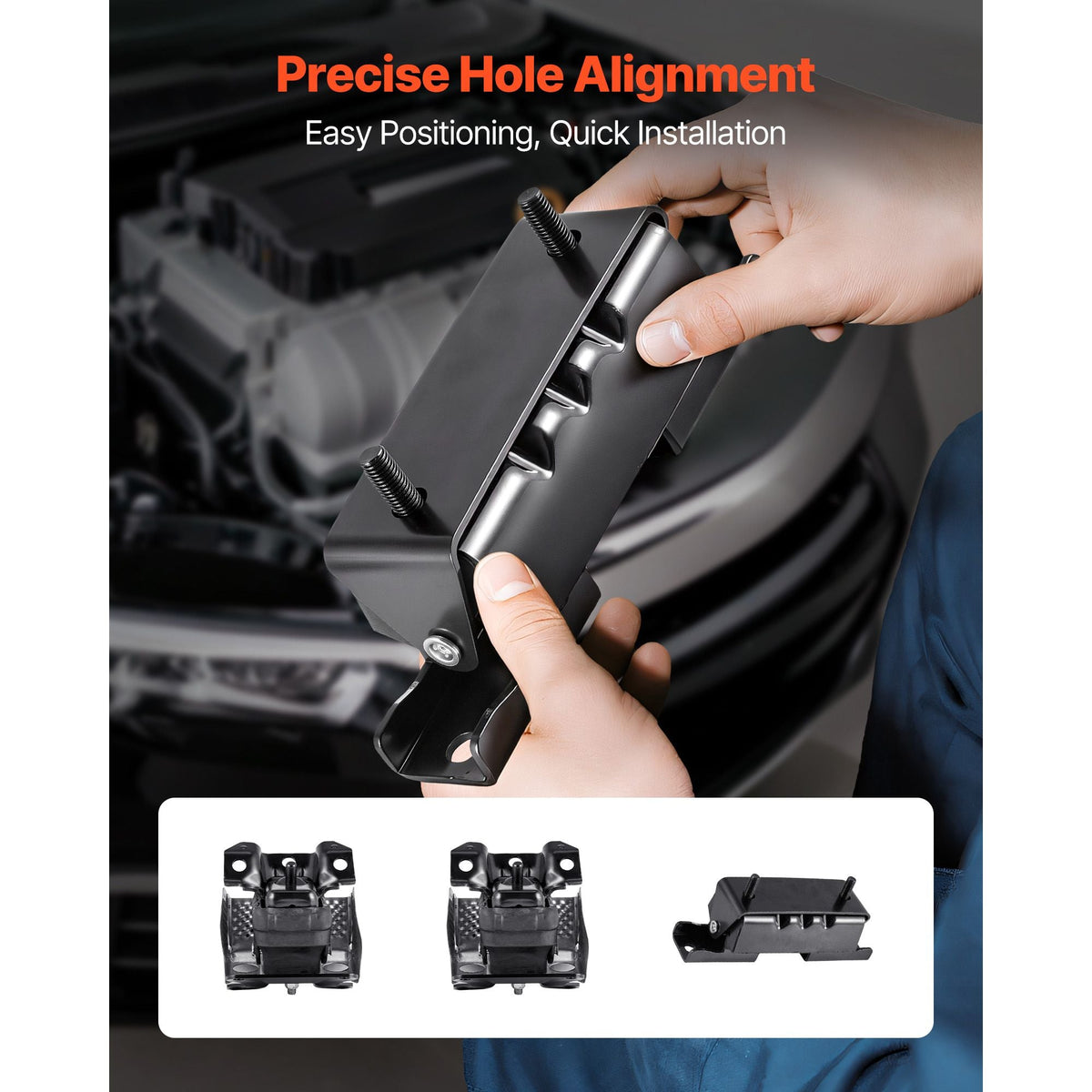 Engine and Transmission Motor Mount Kit Replacement, Set of 3, Compatible with 2007–2013 Chevrolet Silverado 1500 5.3L V8, Replace OE# A5365, A5365, A2638, Secure Support