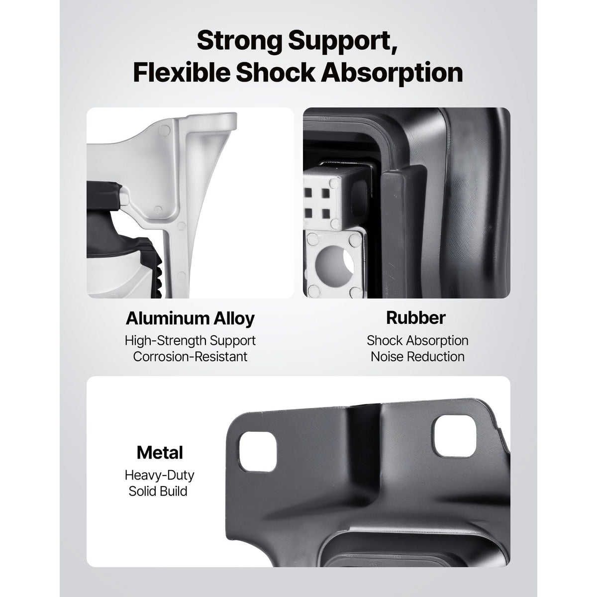 Engine and Transmission Motor Mount Kit Replacement, Set of 3, Compatible with 2013–2019 Ford Escape 2.0L L4, Replace OE# A5612, A5631, A5520, Secure Support
