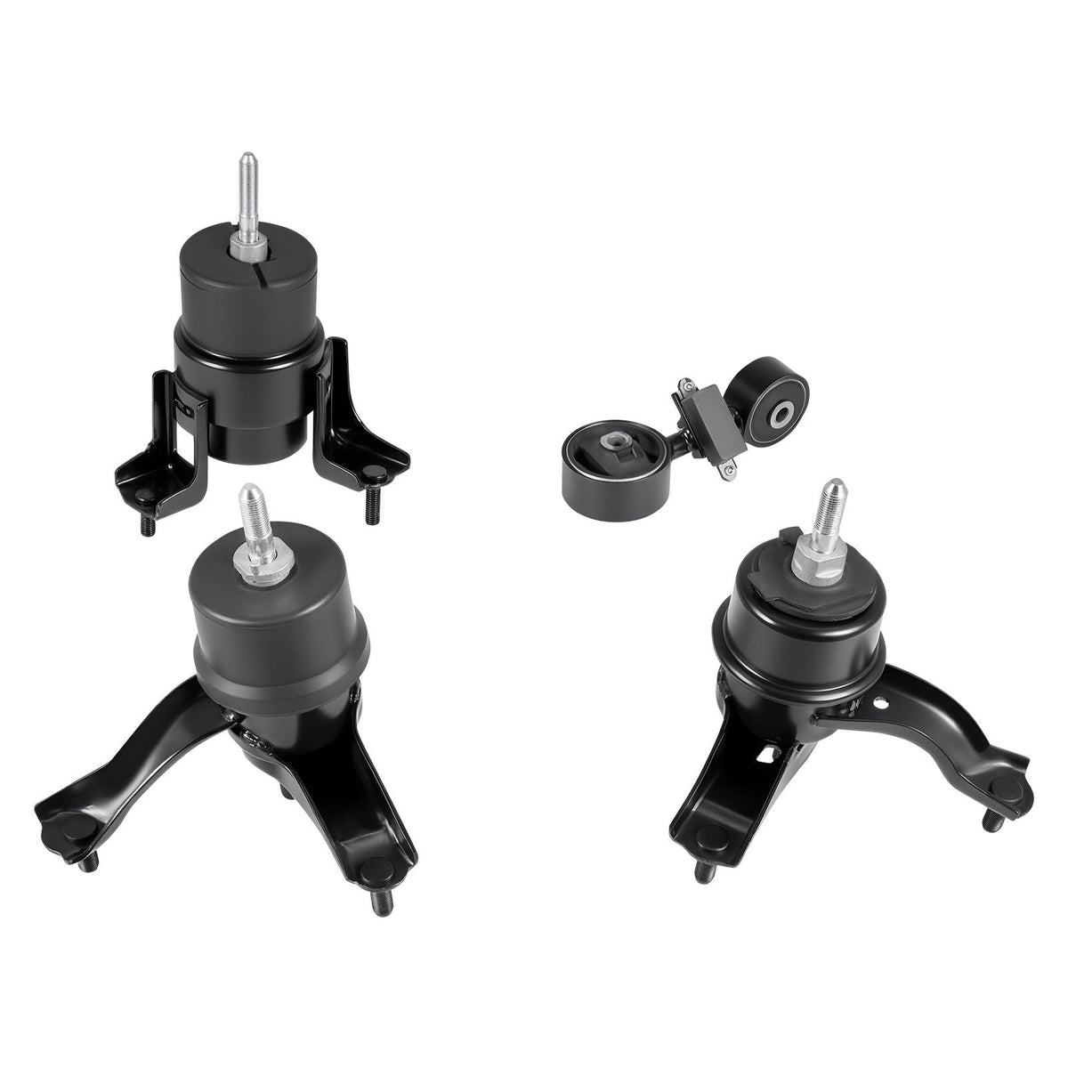 Engine and Transmission Motor Mount Kit Replacement, Set of 4, Compatible with 2007–2011 Toyota Camry 2.4L L4, Replace OE# A62009, A4207, A4211, A4274, Secure Support