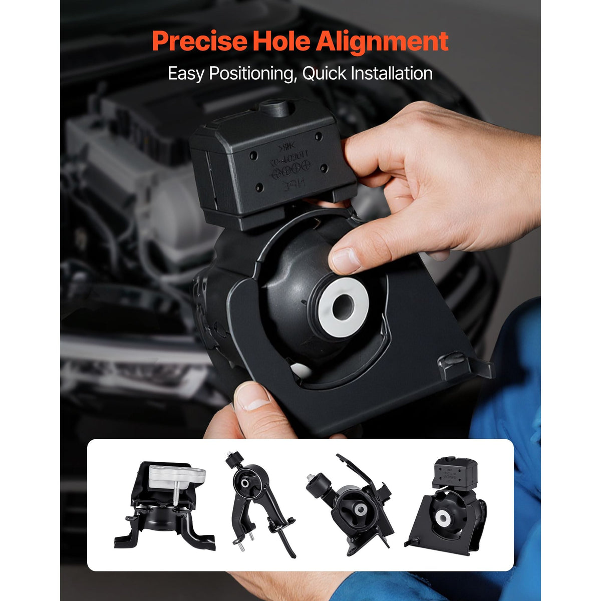 Engine and Transmission Motor Mount Kit Replacement, Set of 4, Compatible with 2009–2013 Toyota Corolla 1.8L L4, Replace OE# A62015, A62039, A62027, A62023, Secure Support