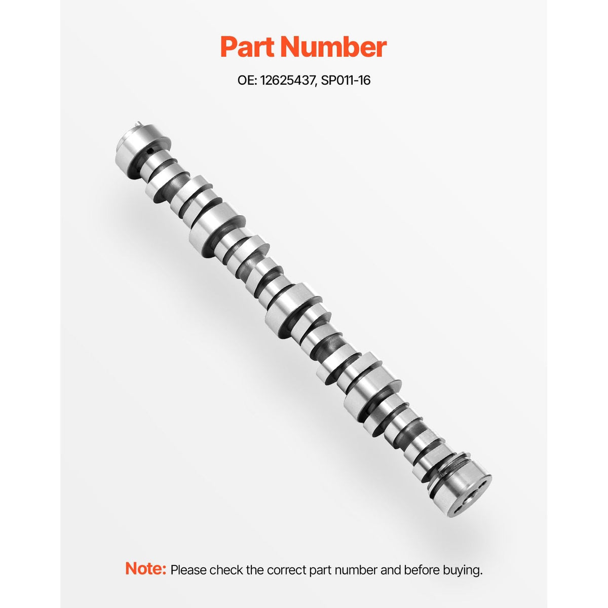Engine Camshaft, 12625437 SP011-16 Cam Replacement, Compatible with Norris trucks from 1999-2013 GM Gen3/4, LS Truck Engine 4.8L, 5.3L, 6.0L, and 6.2L