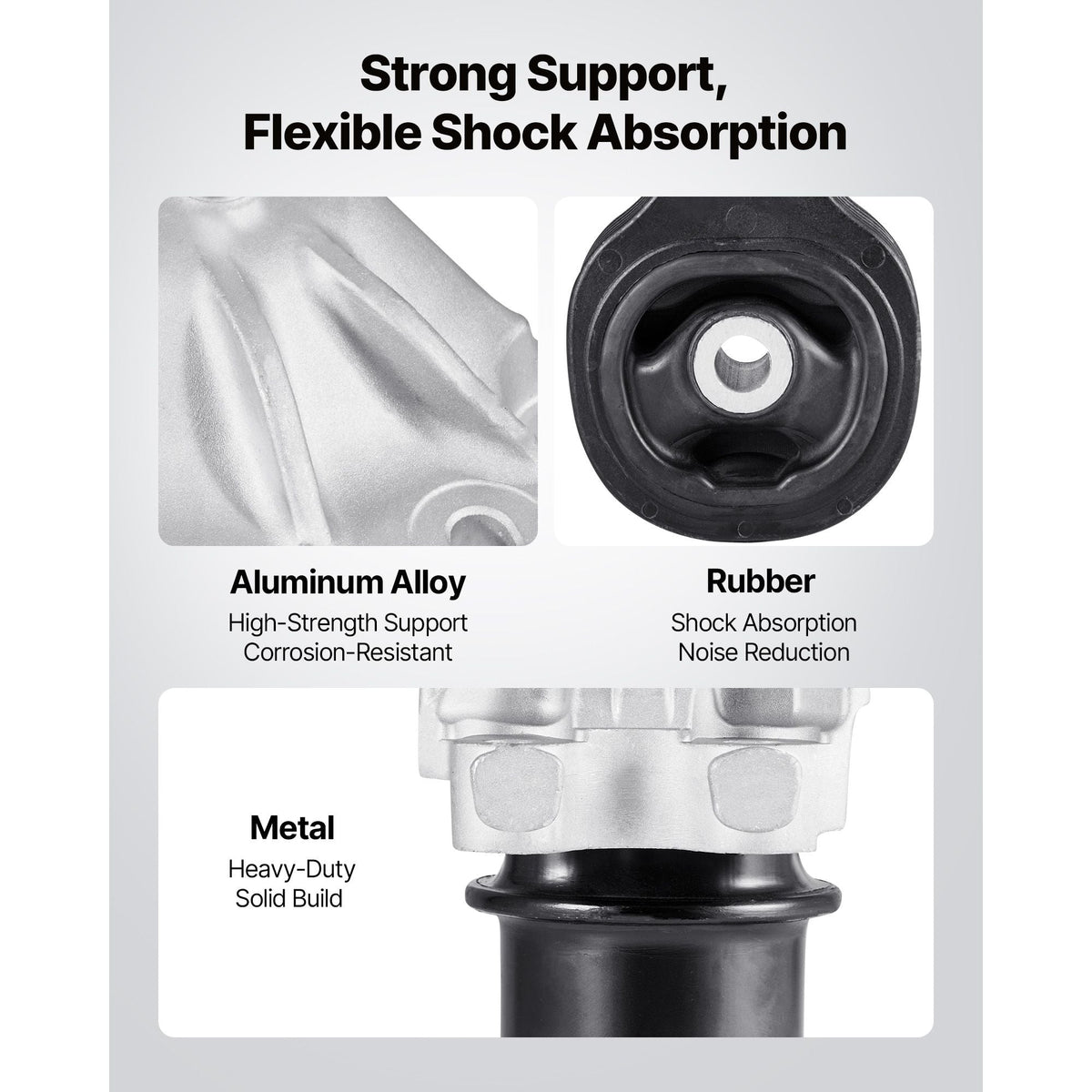 Engine Motor Mount and Transmission Mount Kit Replacement, Set of 3, Compatible with 2012–2013 Honda Civic 1.8L Coupe, Replace OE# A65048, A65021, A65087, Secure Support
