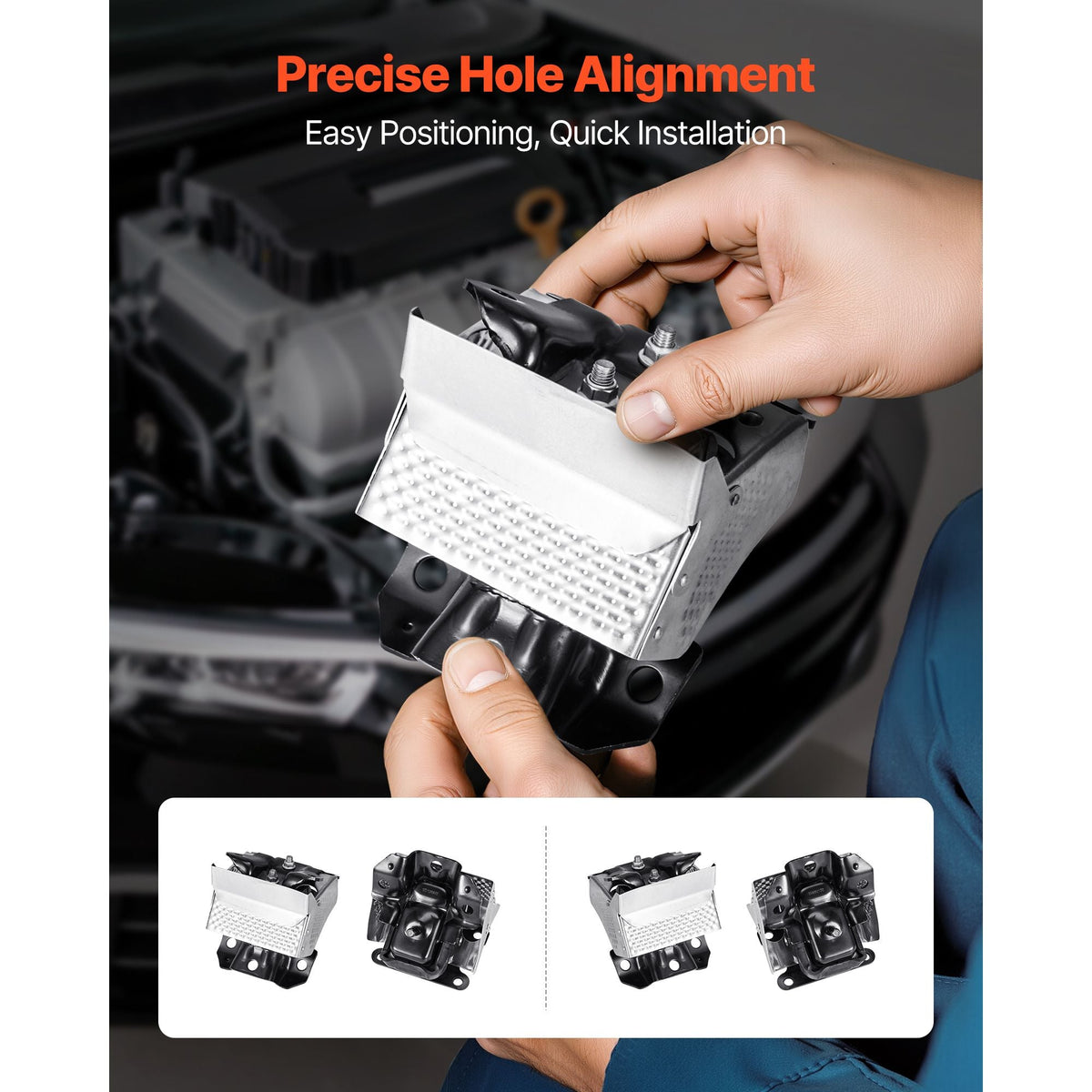 Engine Motor Mount Kit Replacement, Set of 2, Compatible with 2007–2013 Chevrolet Silverado 1500 5.3L V8, Replace OE# A5365, A5365, Secure Support, Left and Right Front Mounts
