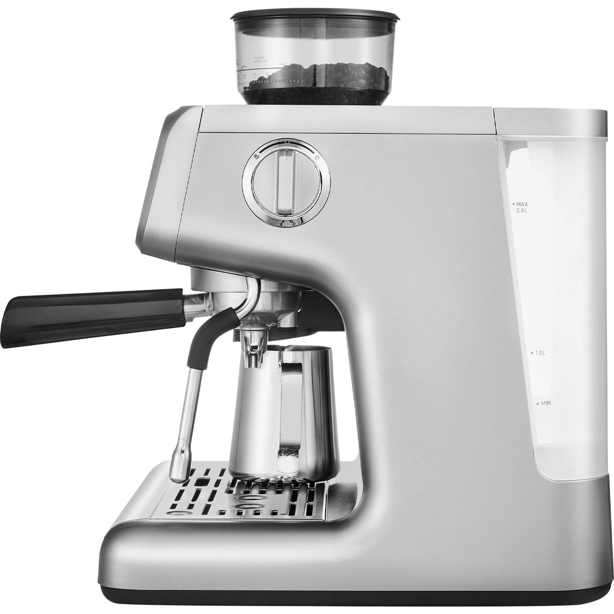 Espresso Machine with Grinder, 15 Bar Semi-Automatic Espresso Coffee Maker with Milk Frother Steam Wand, Removable Water Tank & Pressure Gauge for Cappuccino, Latte, Machiato, PID Control System