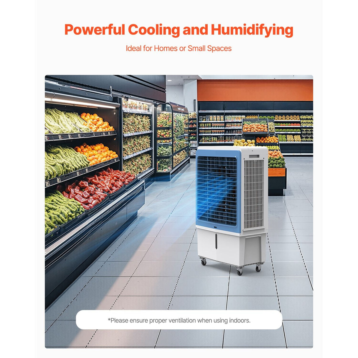 Evaporative Air Cooler, 4129 CFM with 12.7 Gallon Water Tank Swamp Cooler, Portable Cooling Fan with Remote Control, 12H Timer, 4 Ice Boxes, Quiet Operation, 3 Wind Speeds for Outdoor Indoor Use