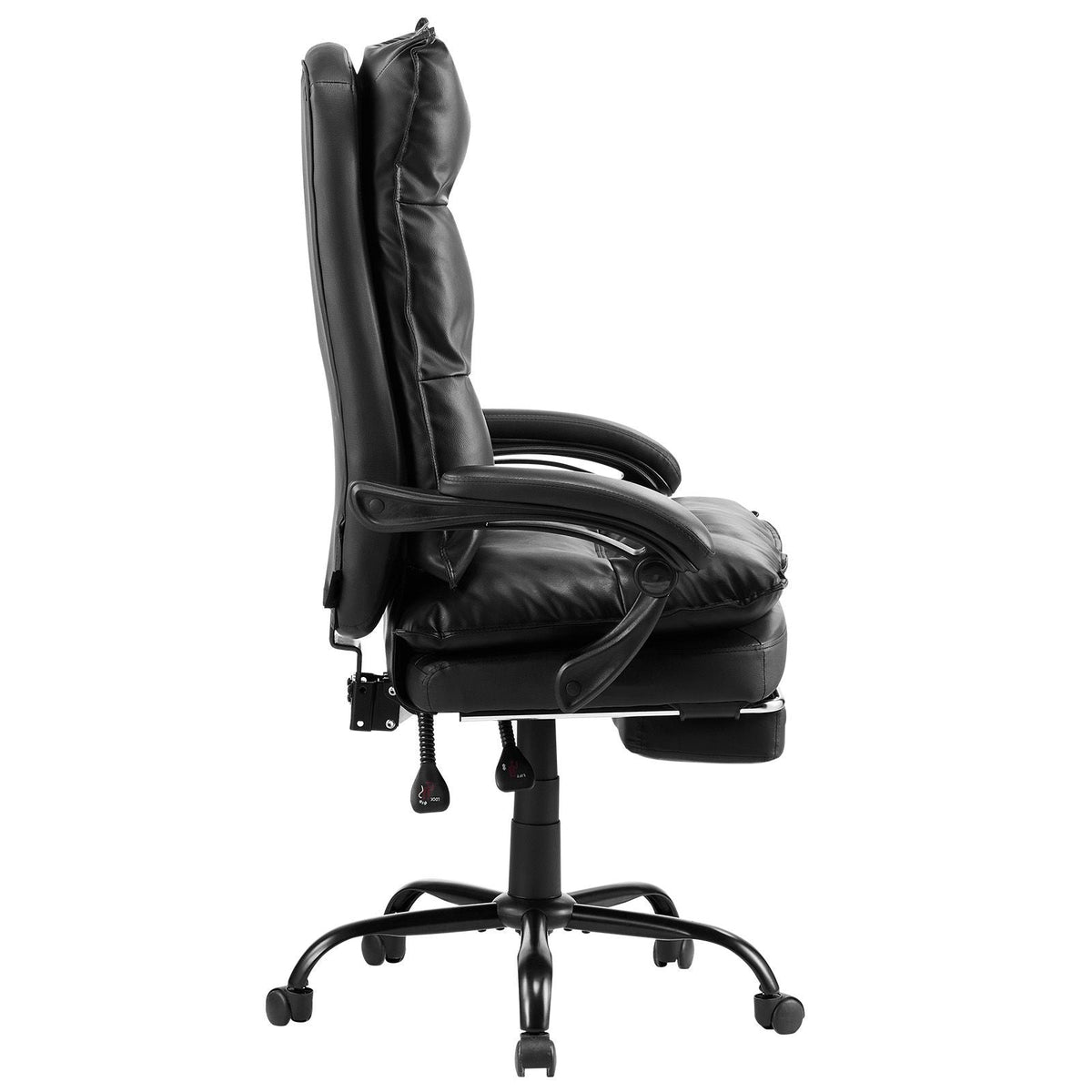 Executive Office Chair with Footrest, 400lb Capacity Office Chair with Lumbar Pillow, Heavy Duty Ergonomic Chair, Height Adjustable PU Leather Reclining Home Office Desk Chairs