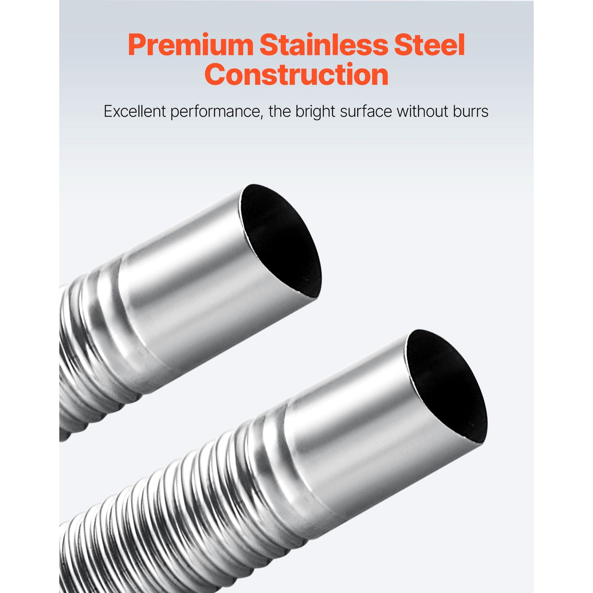 Exhaust Hose, 23.6 inch Diesel Heater Flexible Exhaust Pipe, Stainless Steel Exhausts Hoses with 2 Hose Clamps, Air Diesel Parking Heater Exhausts Hoses Line for 2KW 5KW 8KW Diesels Heaters
