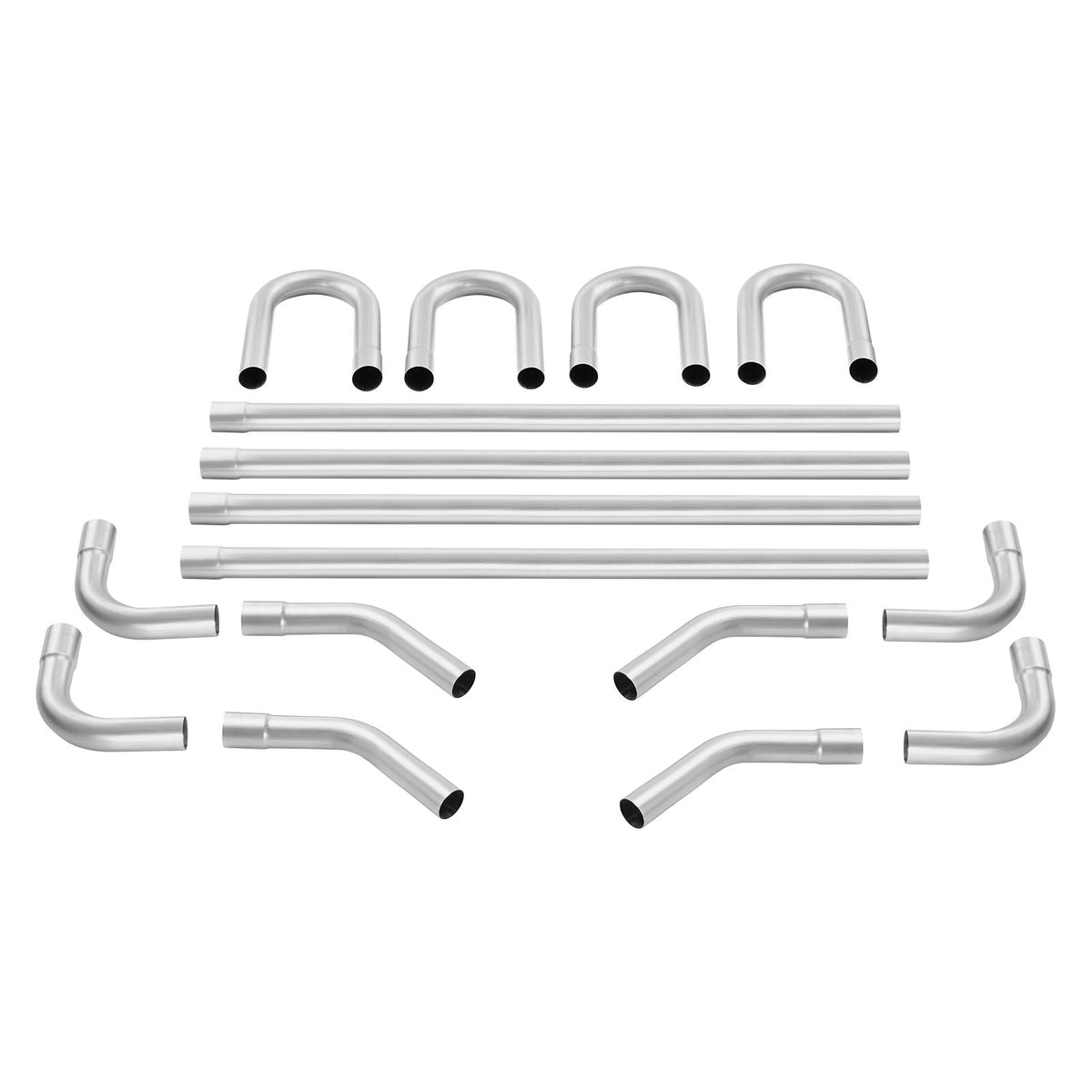 Exhaust Kit, 16pcs, DIY Universal Galvanized Steel Exhaust Kit with Slip-Fit Joint & Large Exhaust Tube, Rust-Proof Exhaust Pipe for Exhaust System, Fit for Garage/Auto Repair Store/4S Store