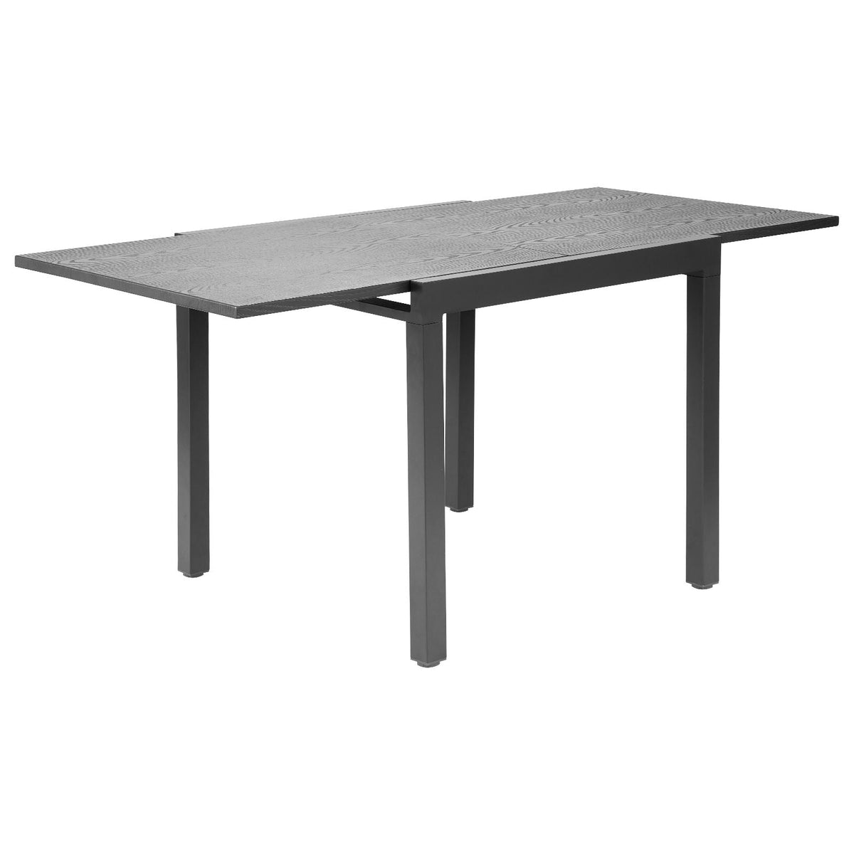 Expandable Outdoor Patio Dining Table, 32–63 inch Rectangular Backyard Bistro Tables for 4-6, Aluminum Frame Metal Steel Slat , All-Weather Large Furniture for Lawn Garden Porch, Dark Gray