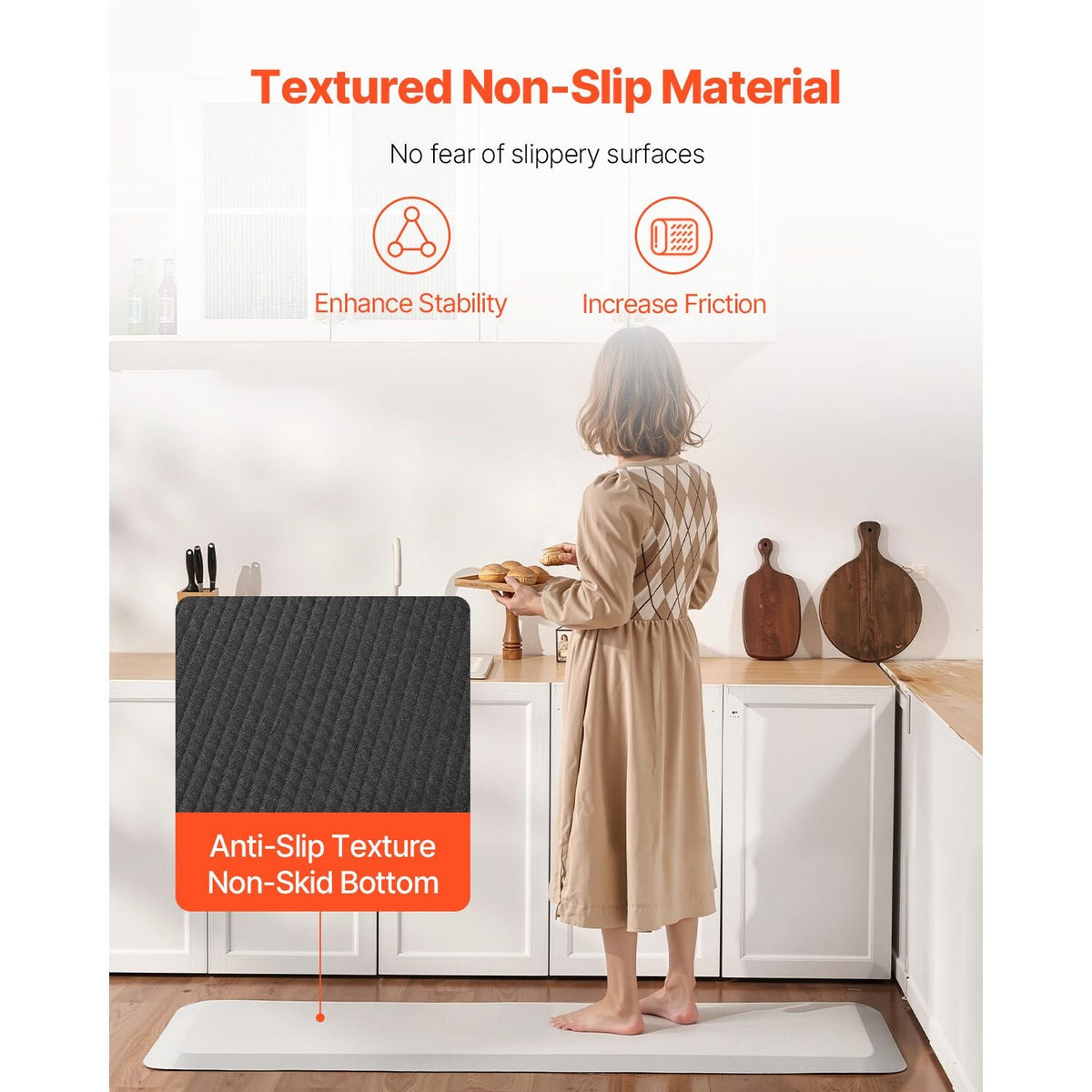 Fall Mat for Elderly, 1-inch Thickened Fall Prevention Pad with Beveled Edge, Anti-Slip Bedside Safety Floor Mat for Seniors, Handicaps, Patients (24 x 70 inch)