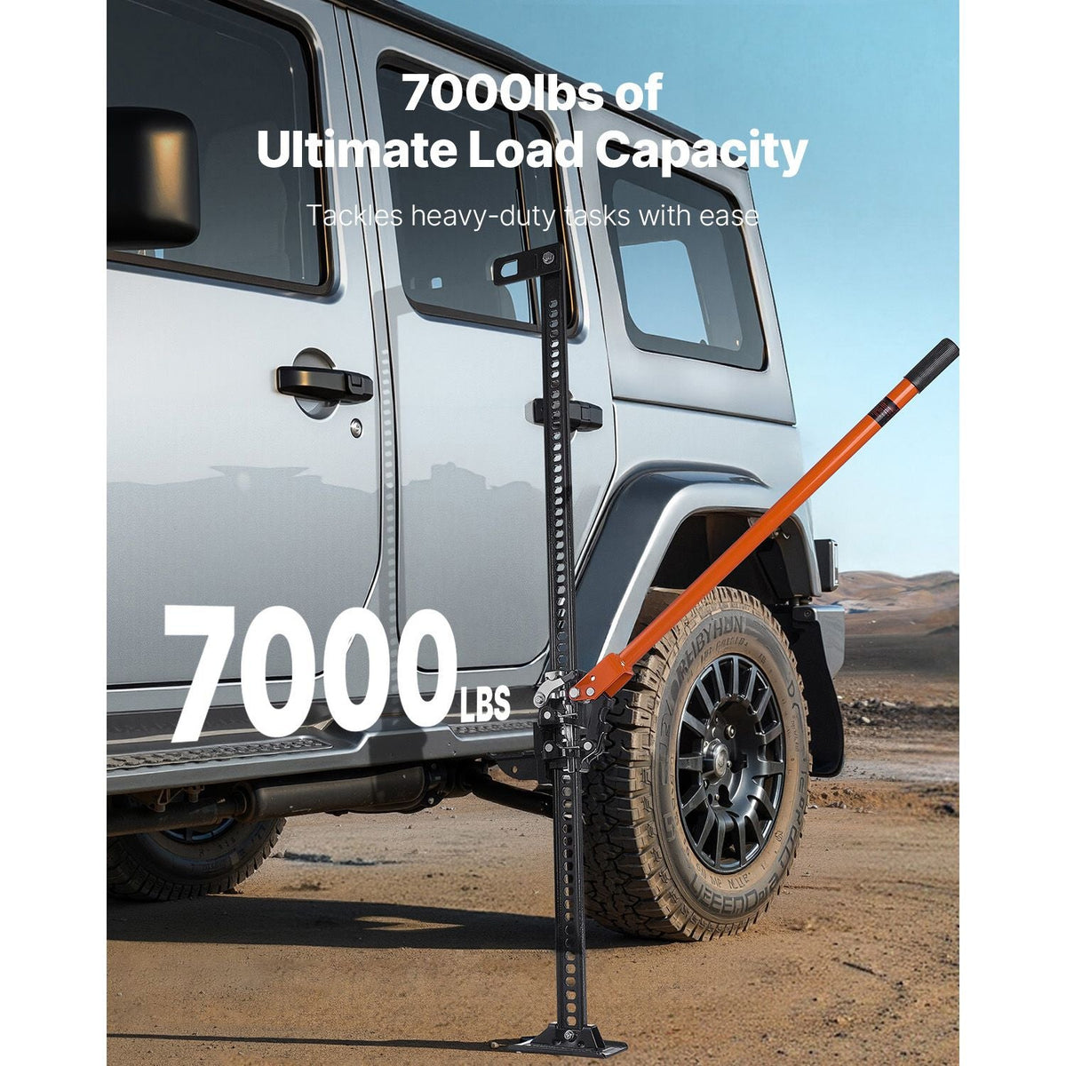 Farm Jack, 48" Utility High Lift Farm Jack, 3.18 Ton (7,000 lbs) Capacity Ratcheting Off Road Utility Jacks, Heavy-Duty Lift Jacks with 5.12"-42.5" Lifting Range for Tractor, Truck, SUV