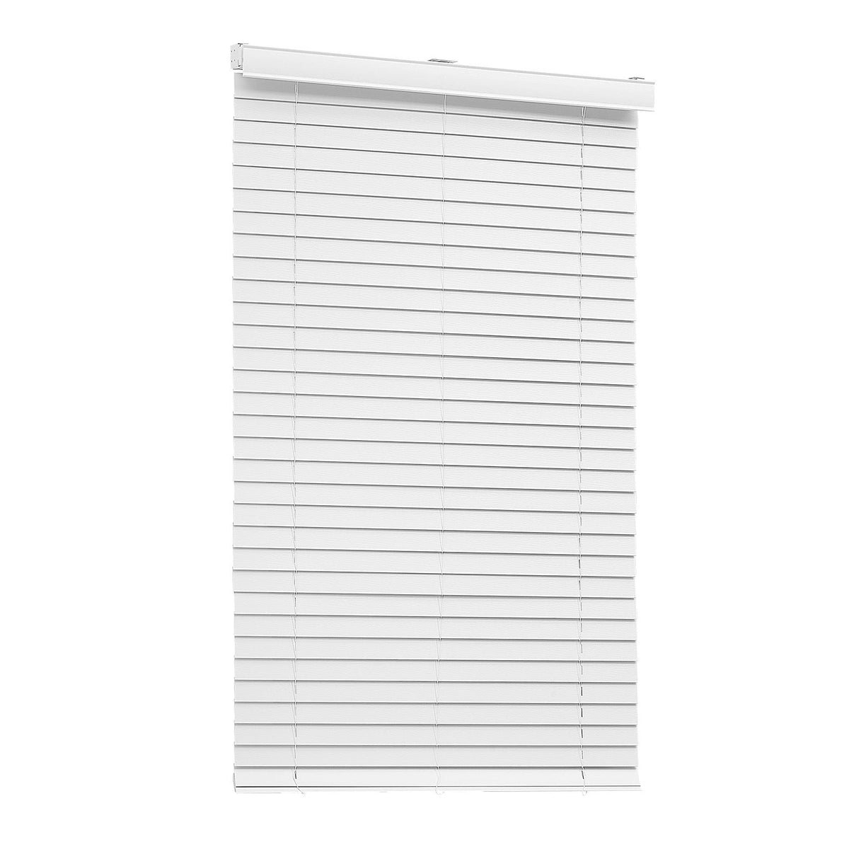 Faux Wood Blinds, 2" Slat, 34.5" W x 60" H, Cordless Window Blinds and Shades with Decorative Board, Easy to Clean and Simple Light Adjustment, for Room Darkening, Home Interior Windows, White