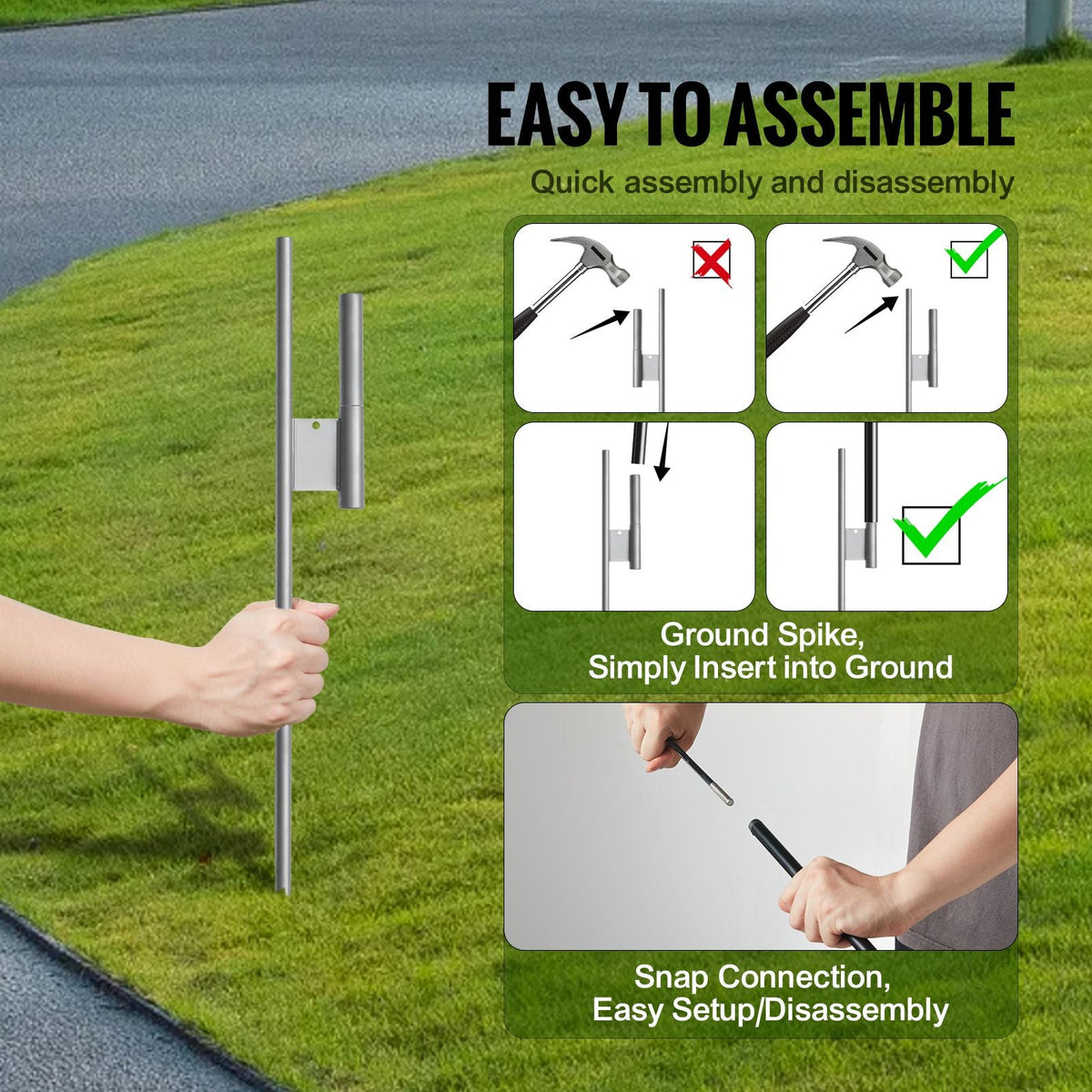 Feather Flag Pole Kit, 4 Packs Swooper Flag Pole 16.3 ft, Sign Flag Poles for Business Advertising Flags Outdoor, with Ground Stakes and A Carrying Bag (Flag Not Included)