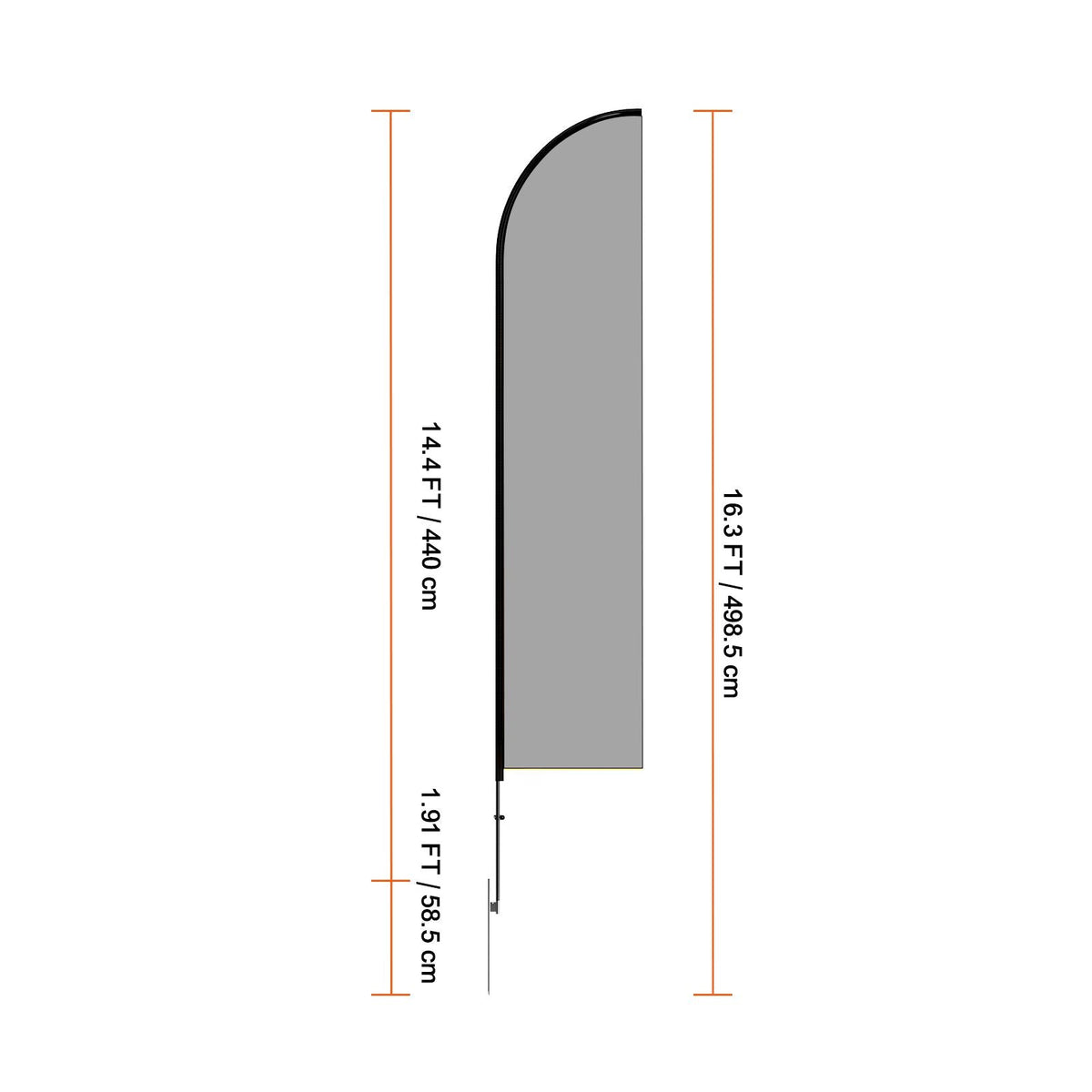 Feather Flag Pole Kit, Swooper Flag Pole Set 16.3 ft, Sign Flag Poles for Business Advertising Flags Outdoor, with A Ground Stake and Carrying Bag (Flag Not Included)