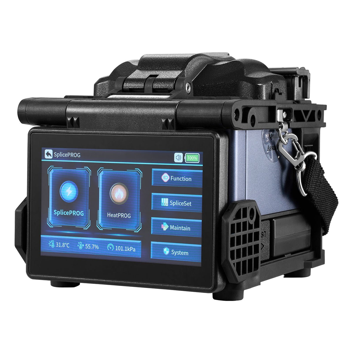 Fiber Fusion Splicer 6-Motor, Core Alignment Fiber Optic Splicer 6s Splicing & 13s Heating, Fiber Splicer Machine with 5" LCD Screen, 3 in 1 Fiber Holder, 7800mAh Battery for SM MM DS NZDS Fiber