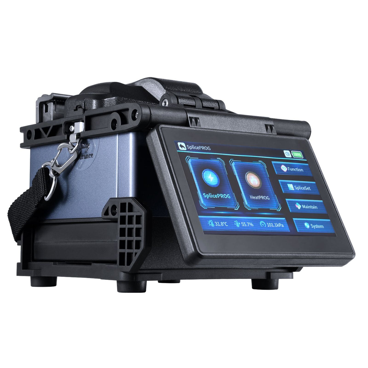 Fiber Fusion Splicer 6-Motor, Core Alignment Fiber Optic Splicer 6s Splicing & 13s Heating, Fiber Splicer Machine with 5" LCD Screen, 3 in 1 Fiber Holder, 7800mAh Battery for SM MM DS NZDS Fiber
