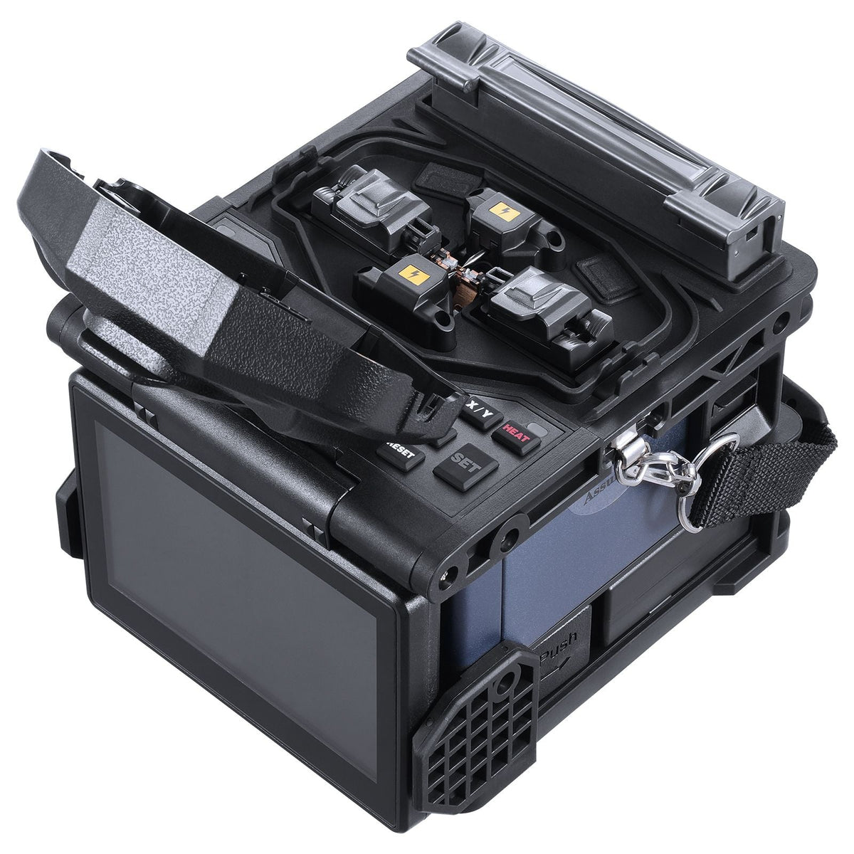 Fiber Fusion Splicer 6-Motor, Core Alignment Fiber Optic Splicer 6s Splicing & 13s Heating, Fiber Splicer Machine with 5" LCD Screen, 3 in 1 Fiber Holder, 7800mAh Battery for SM MM DS NZDS Fiber