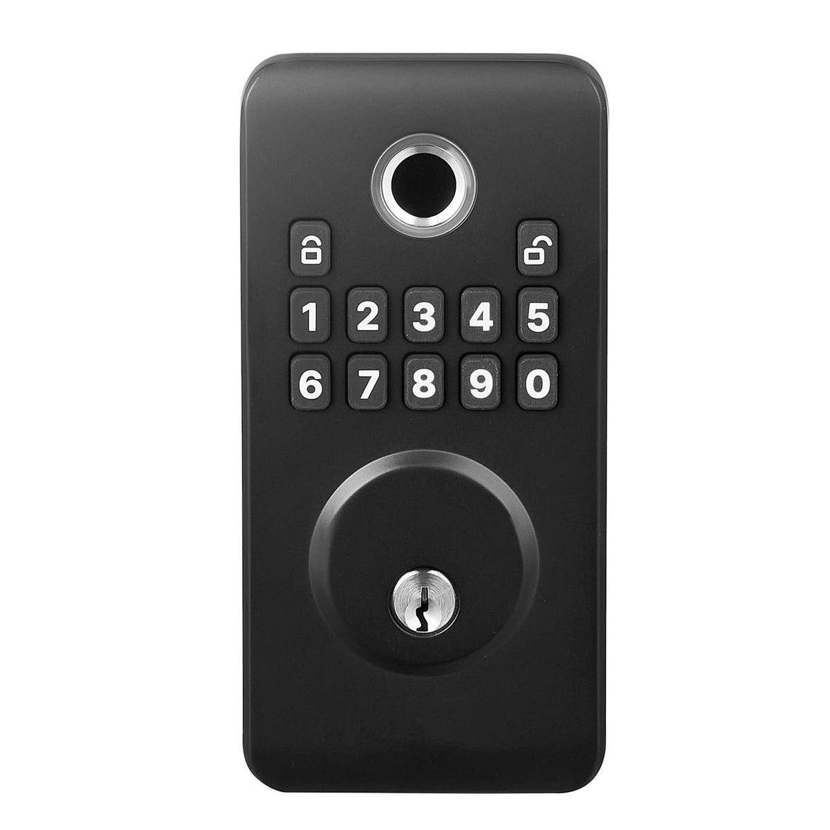 Fingerprint Door Lock, Electronic Biometric Deadbolt with Pioneering Easy-Grip Design, Auto Locking, One-Time Code, Anti-Peeking Password, Keyless Entry Door Lock for Home Use, Matte Black