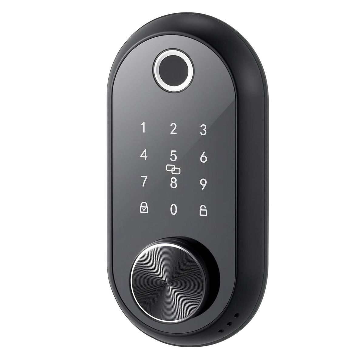 Fingerprint Door Lock Set, Electronic Biometric Deadbolt Keyless Entry Door Lock with Handle, Touchscreen, Auto Locking, One-Time Code, Anti-Peeking Password, IC Cards, for Home, Matte Black