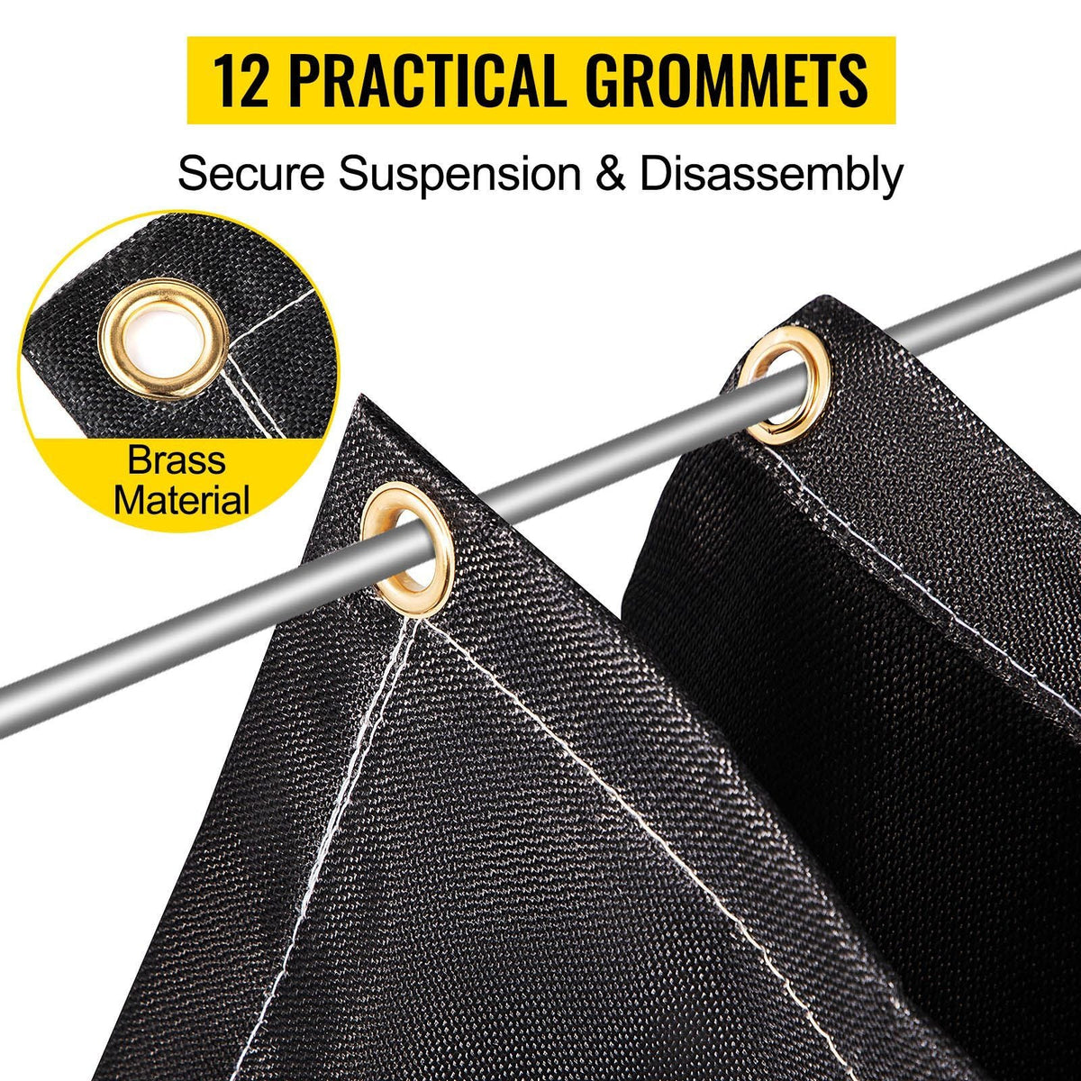 Fire Blankets, 2 Pack Welding Blankets, 8\' x 10\' Fire Suppression Blanket, 1022 Fahrenheit Flame Retardant Blanket, Fiberglass Fire Retardant Blanket with 12 Brass Gromme