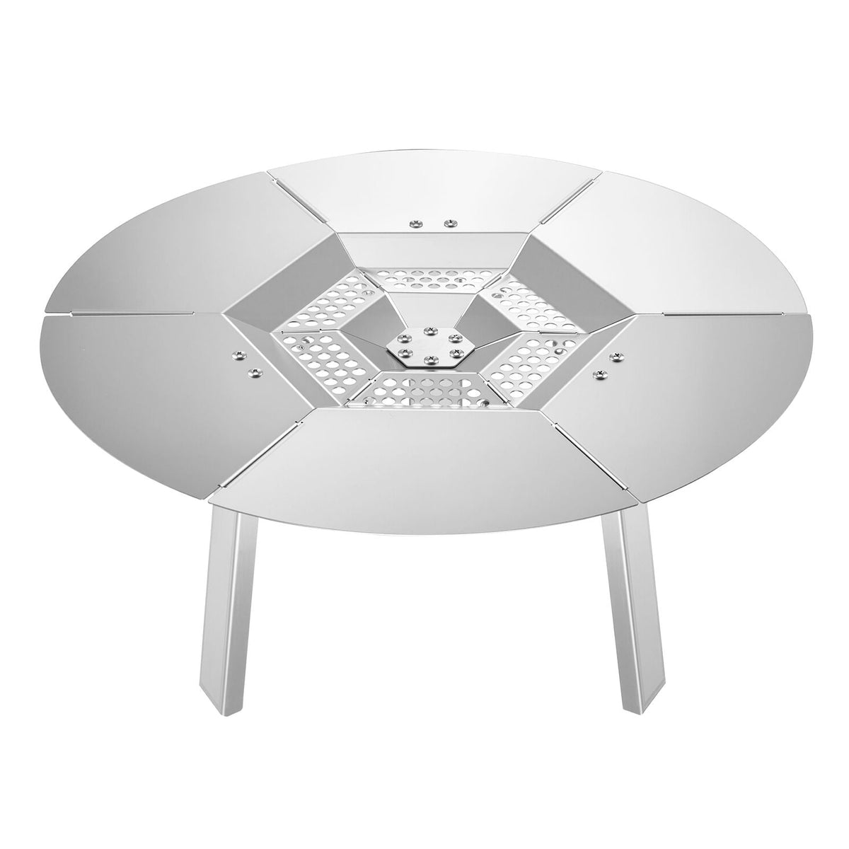 Fire Pit Heat Deflector for Solo Stove Ranger, 20 inch Round for Wood Burning Fire Pit, 304 Stainless Steel Heat Diffuser, Detachable Burner Cover Camping Accessories