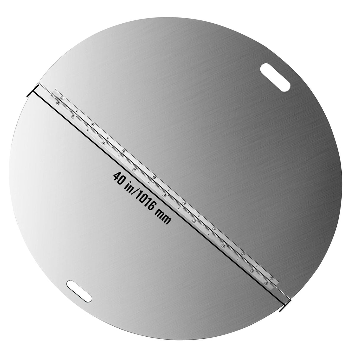 Fire Pit Lid Round 40 Inch Foldable Fire Pit Ring Snuff Cover 430 Stainless Steel Fire Pit Spark Screen Cover 3mm Thickness