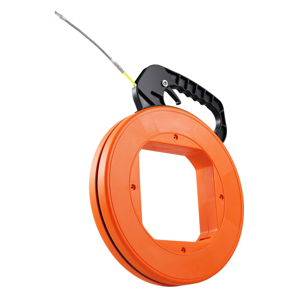 Fish Tape, 100 ft, 1/16-inch, Fiberglass Wire Puller with Optimized Housing and Handle, Easy-to-Use Cable Puller Tool, Flexible Wire Fishing Tools for Wall and Electrical Conduit, Non-Conductive