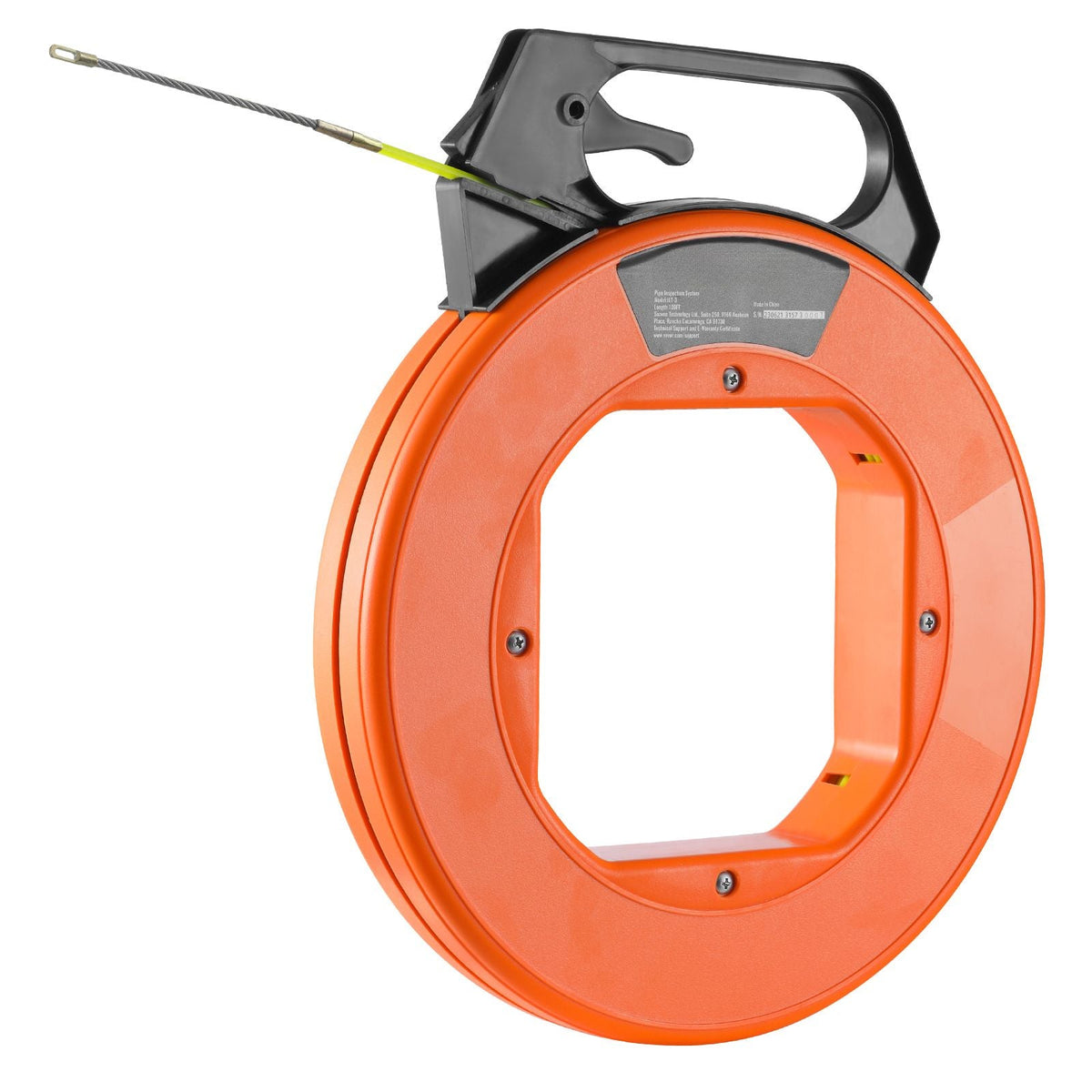 Fish Tape, 100 ft, 3/16-inch, Fiberglass Cable Guide with Enhanced Casing and Grip, User-Friendly Wire Routing Instrument, Bendable Wiring Aid for Walls and Electrical Ducts, Insulating