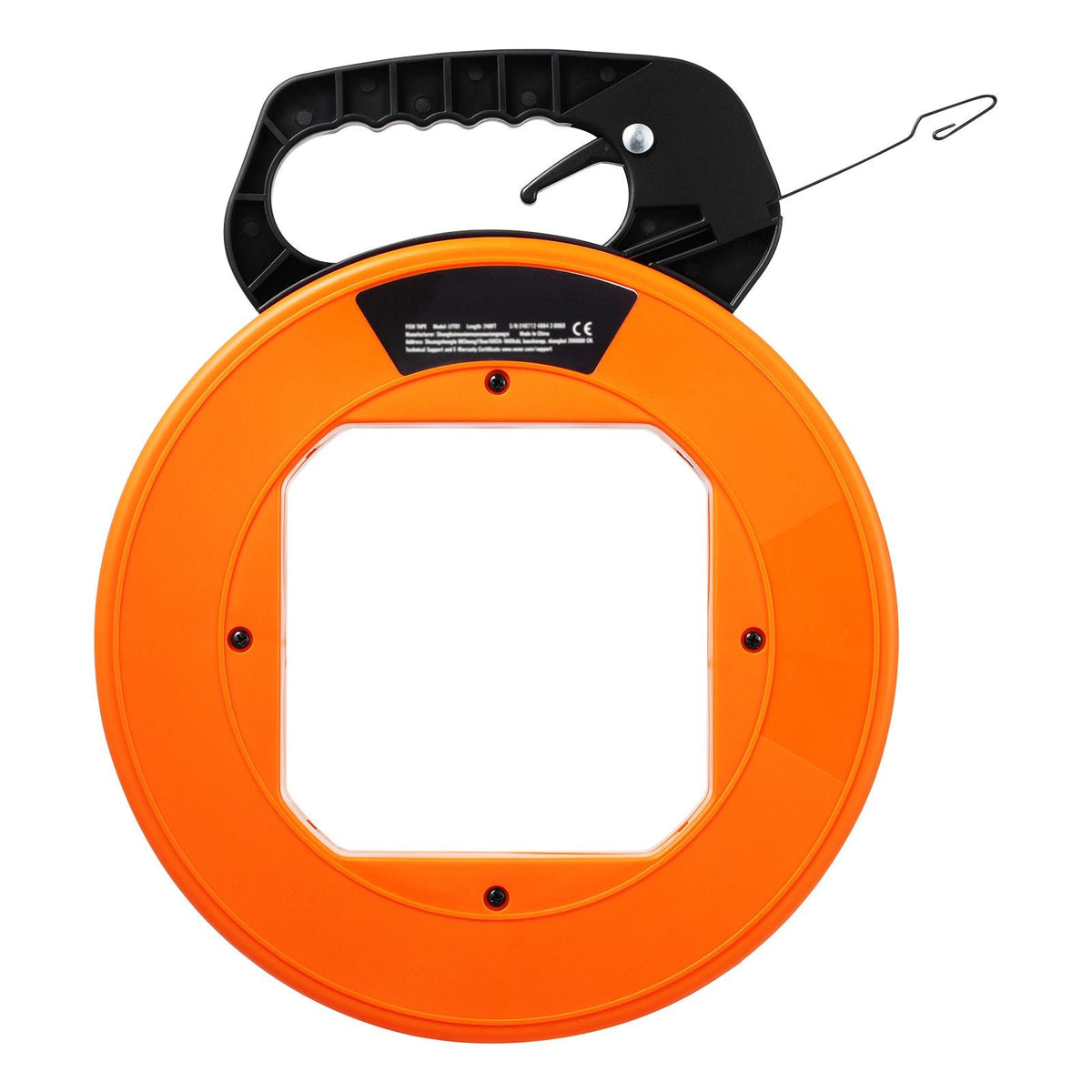 Fish Tape, 120-foot, 1/8-inch, Steel Wire Puller with Optimized Housing and Handle, Easy-to-Use Cable Puller Tool, Flexible Wire Fishing Tools for Walls and Electrical Conduit, Non-Conductive